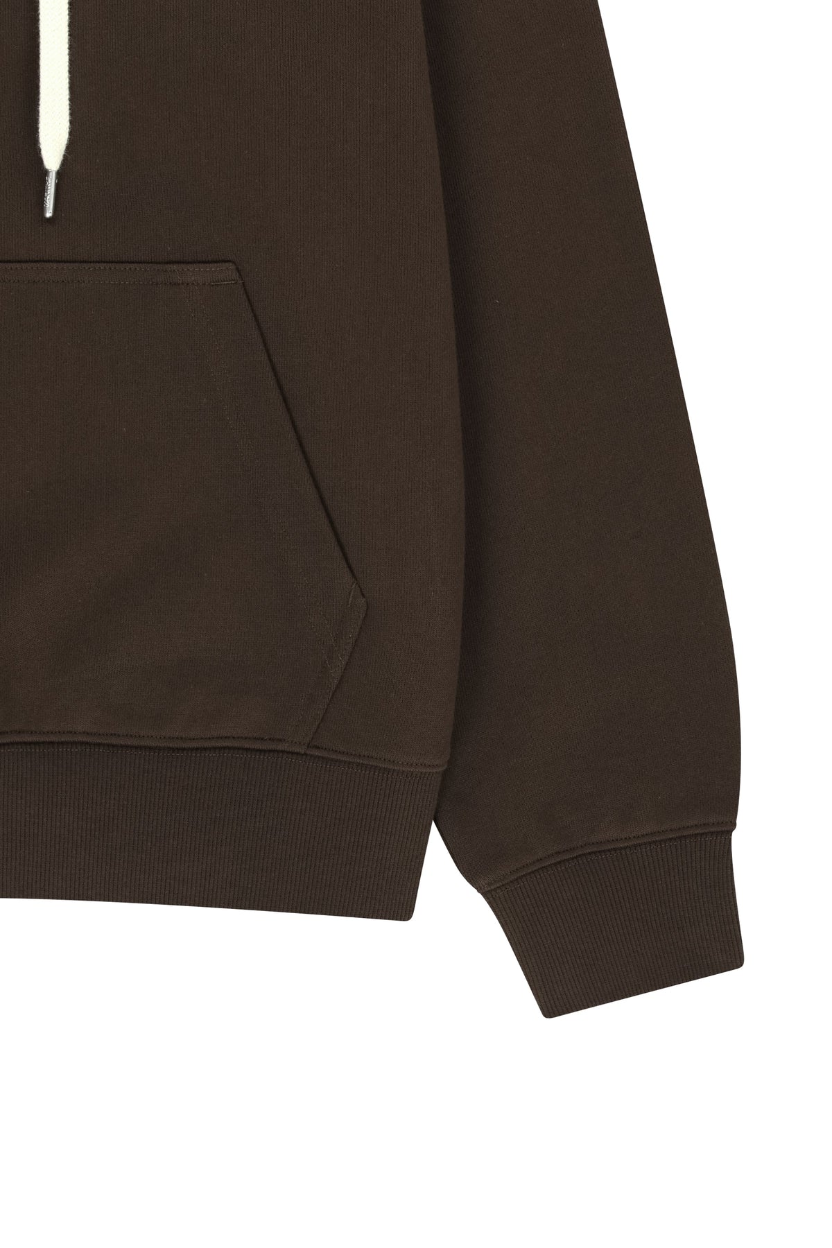 Small Classic Logo Embroidery Hoodie Brown