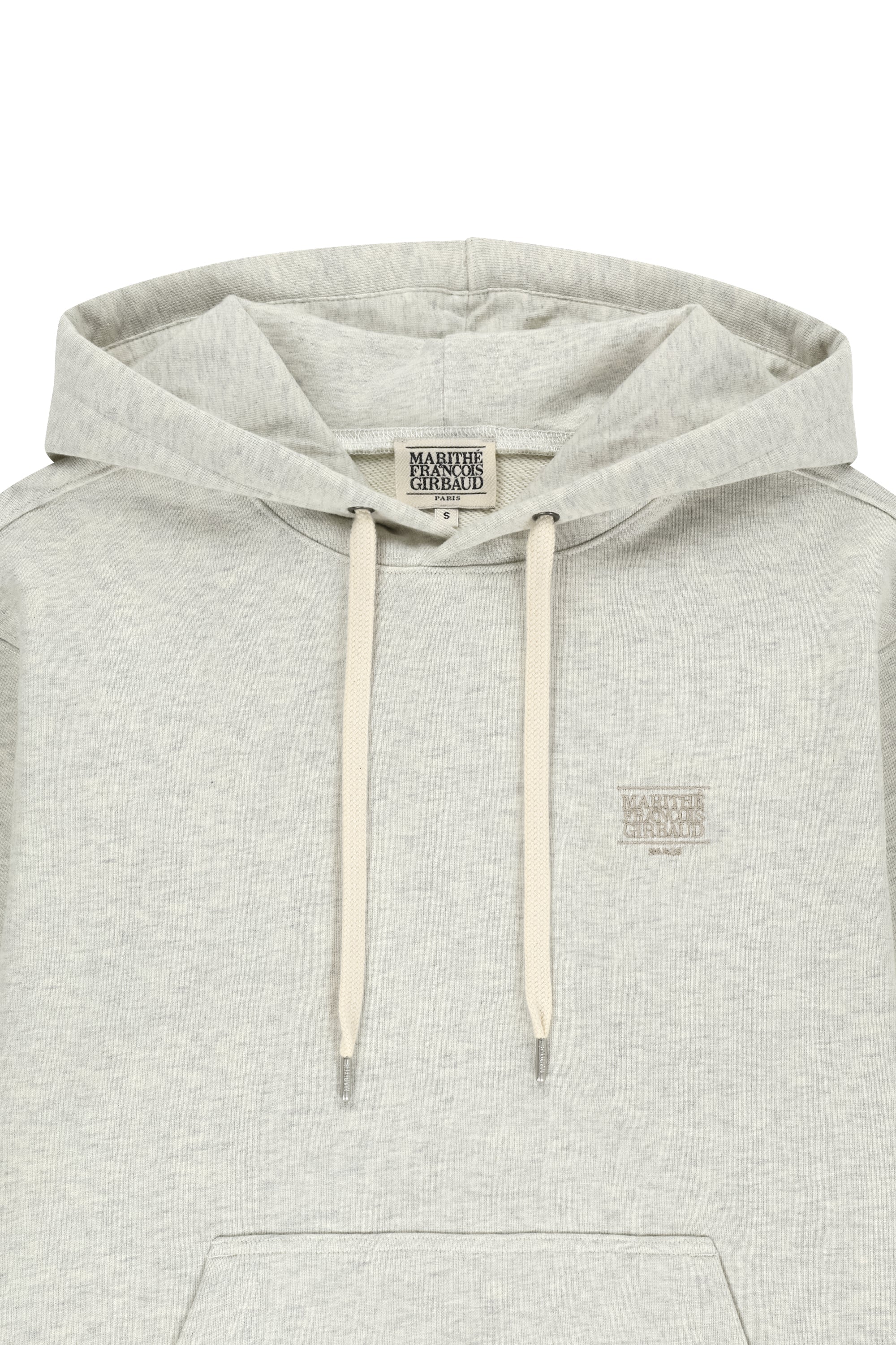 Small Classic Logo Embroidery Hoodie Oatmeal