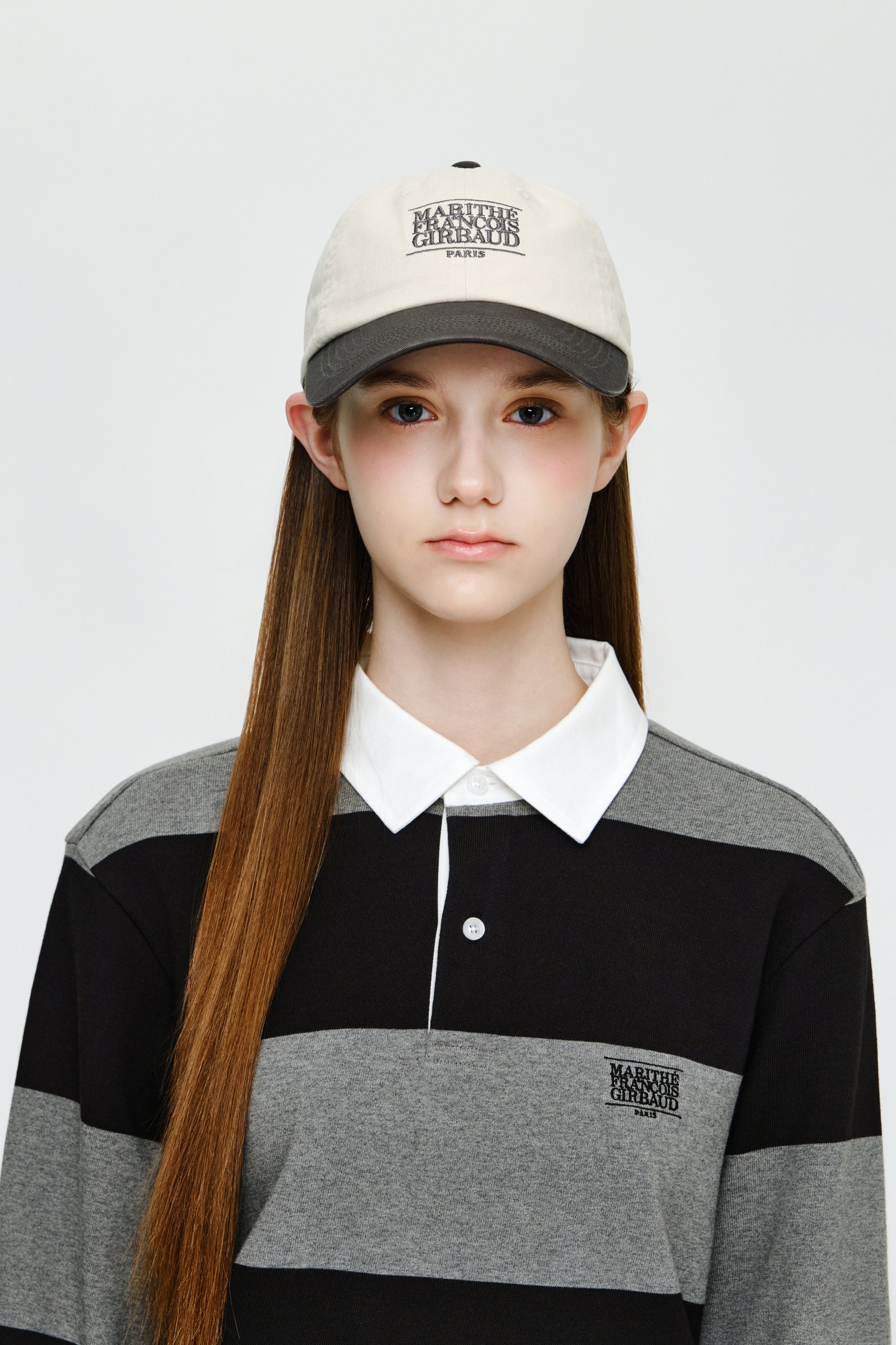 Small Classic Logo 6Panel Color Block Cap Charcoal