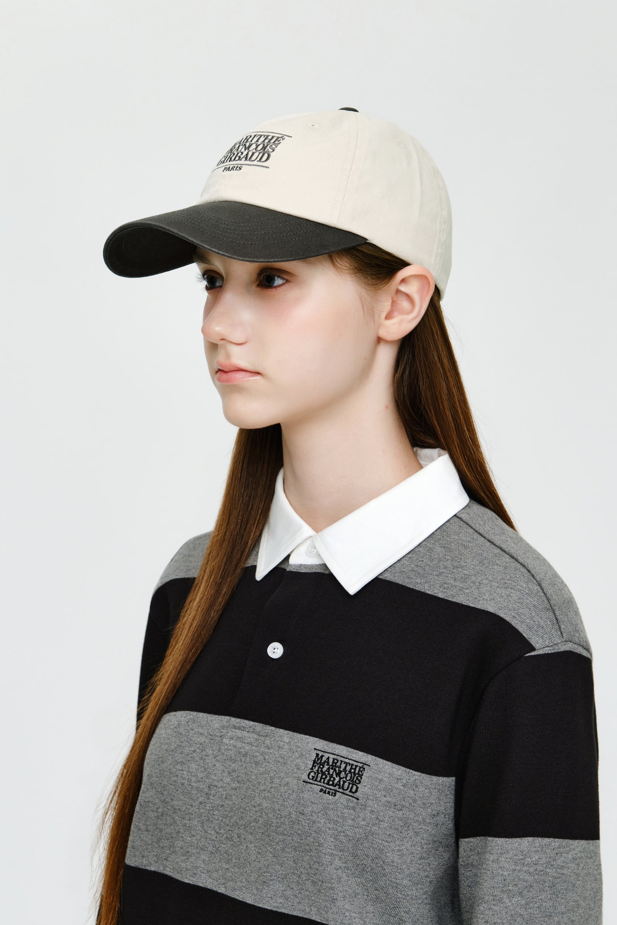 Small Classic Logo 6Panel Color Block Cap Charcoal