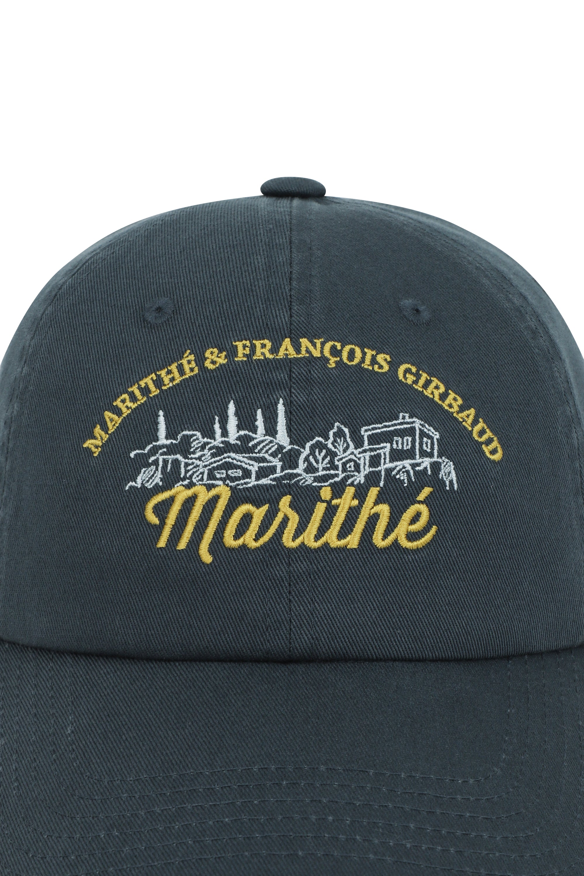 Scenery Embroidered Cap Charcoal