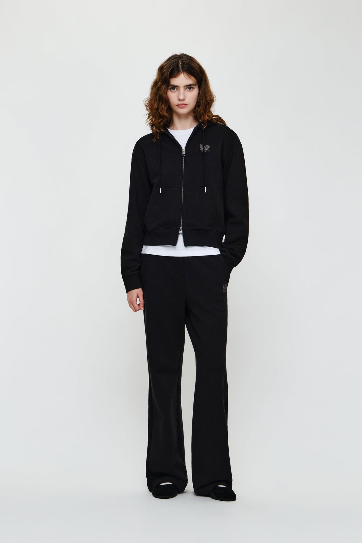 W Small Classic Logo Hoodie Zipup Black