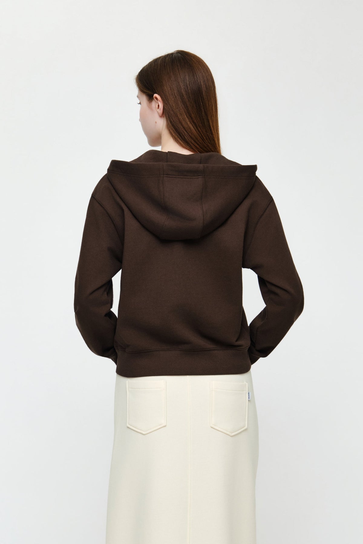 W Small Classic Logo Hoodie Zipup Brown