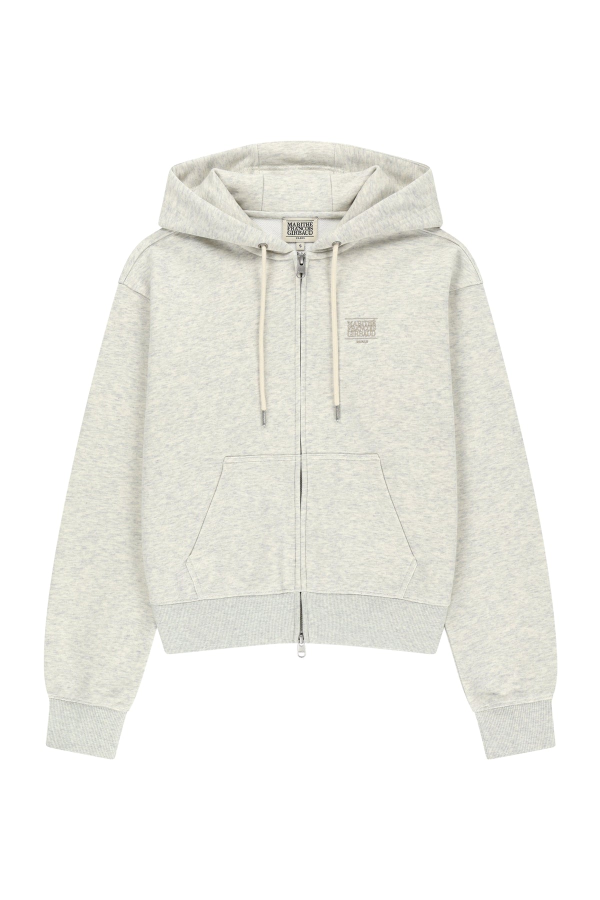 W Small Classic Logo Hoodie Zipup Oatmeal