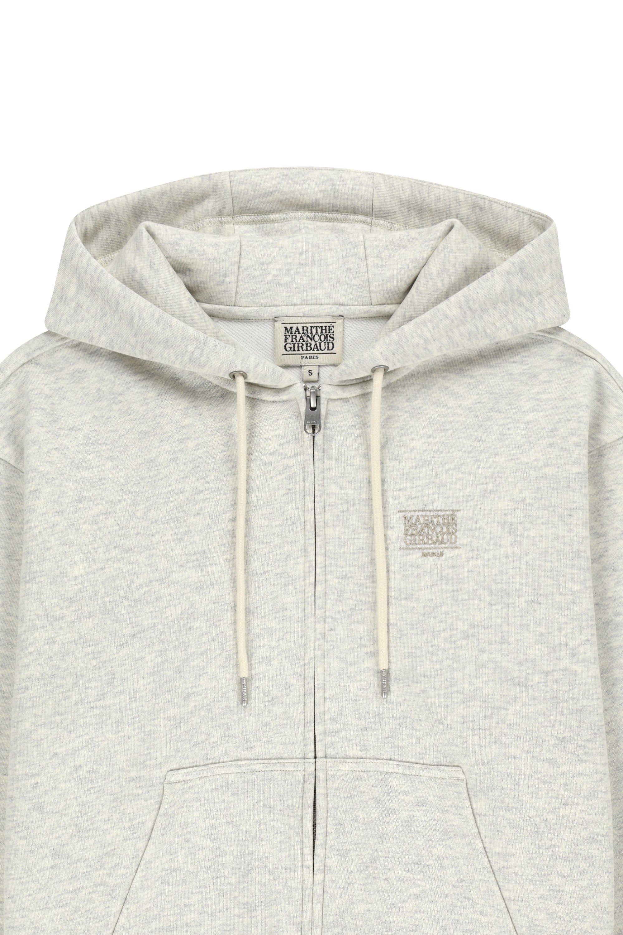 W Small Classic Logo Hoodie Zipup Oatmeal