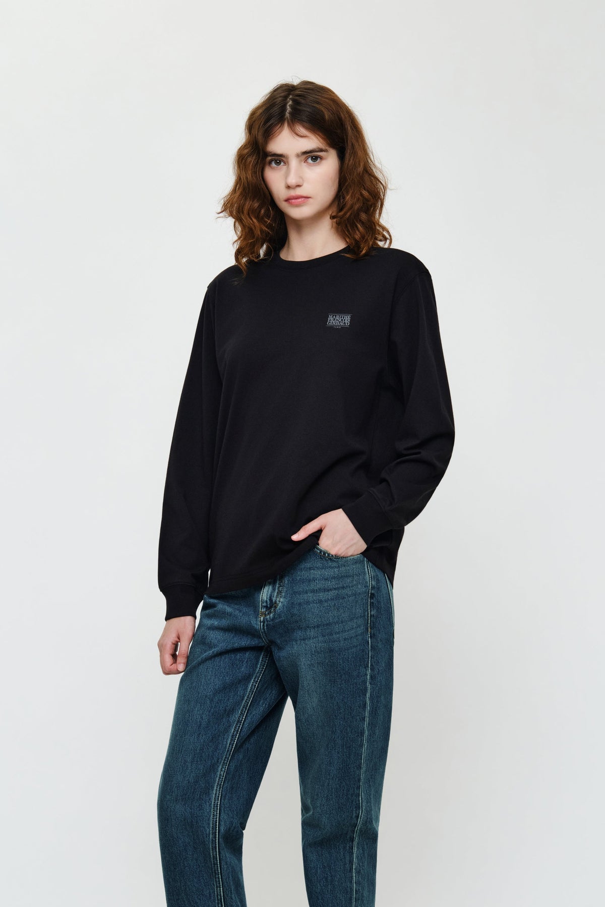 Small Classic Logo Long Sleeve Tee Black