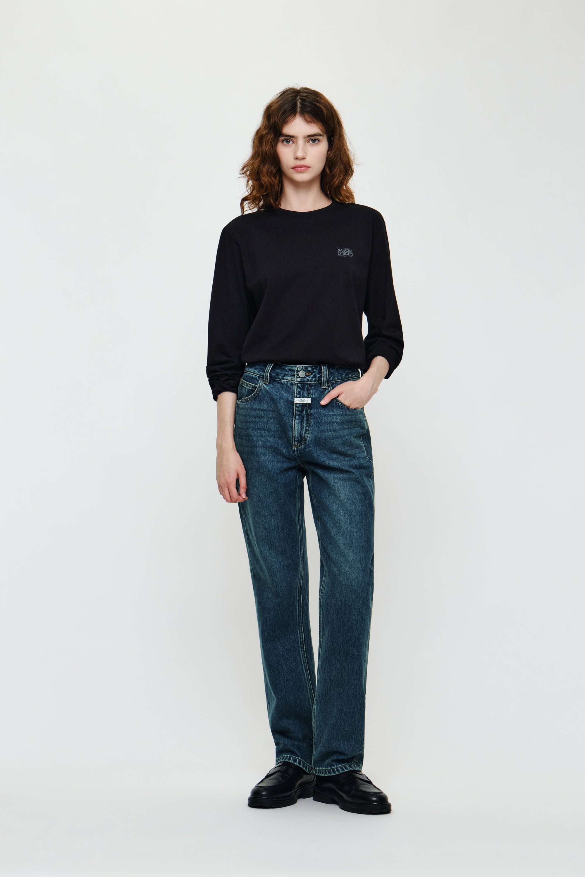Small Classic Logo Long Sleeve Tee Black