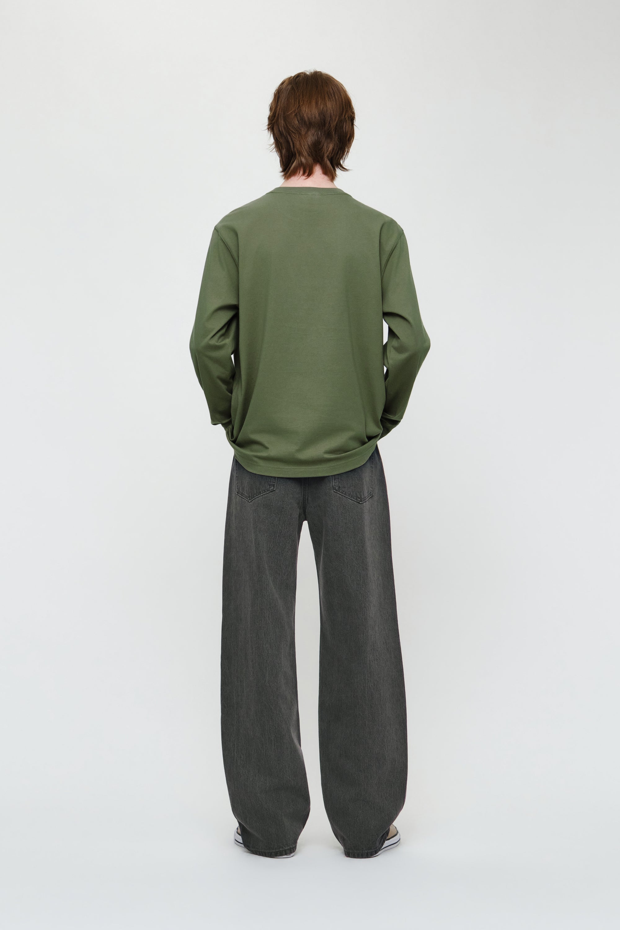 Small Classic Logo Long Sleeve Tee Khaki