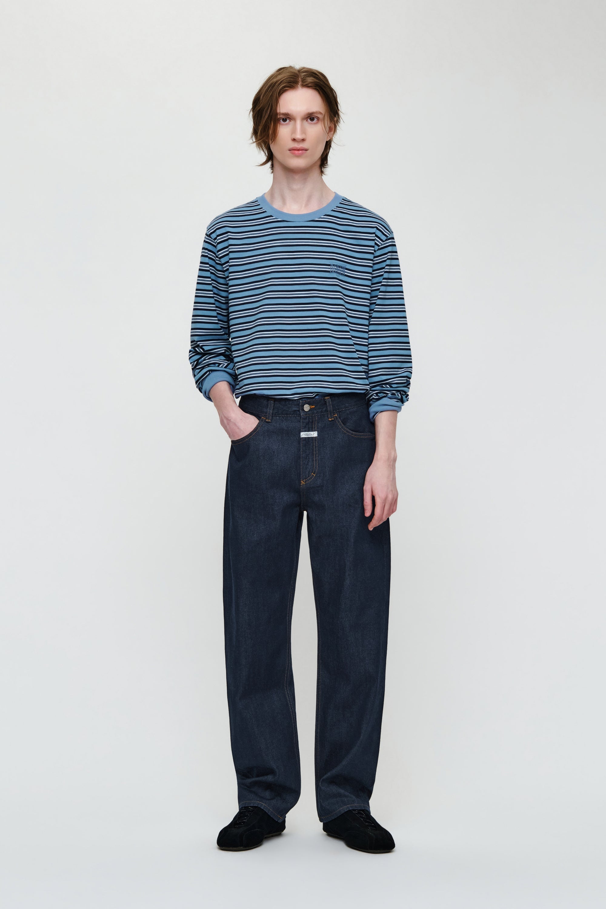 Small Classic Logo Long Sleeve Tee Stripe
