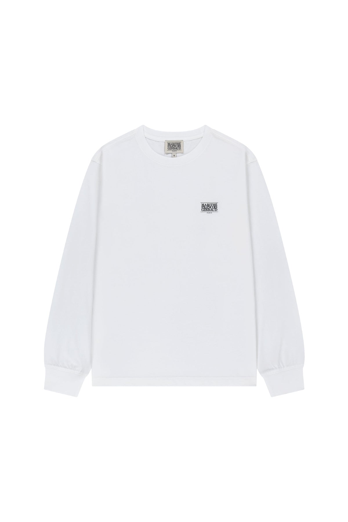 Small Classic Logo Long Sleeve Tee White