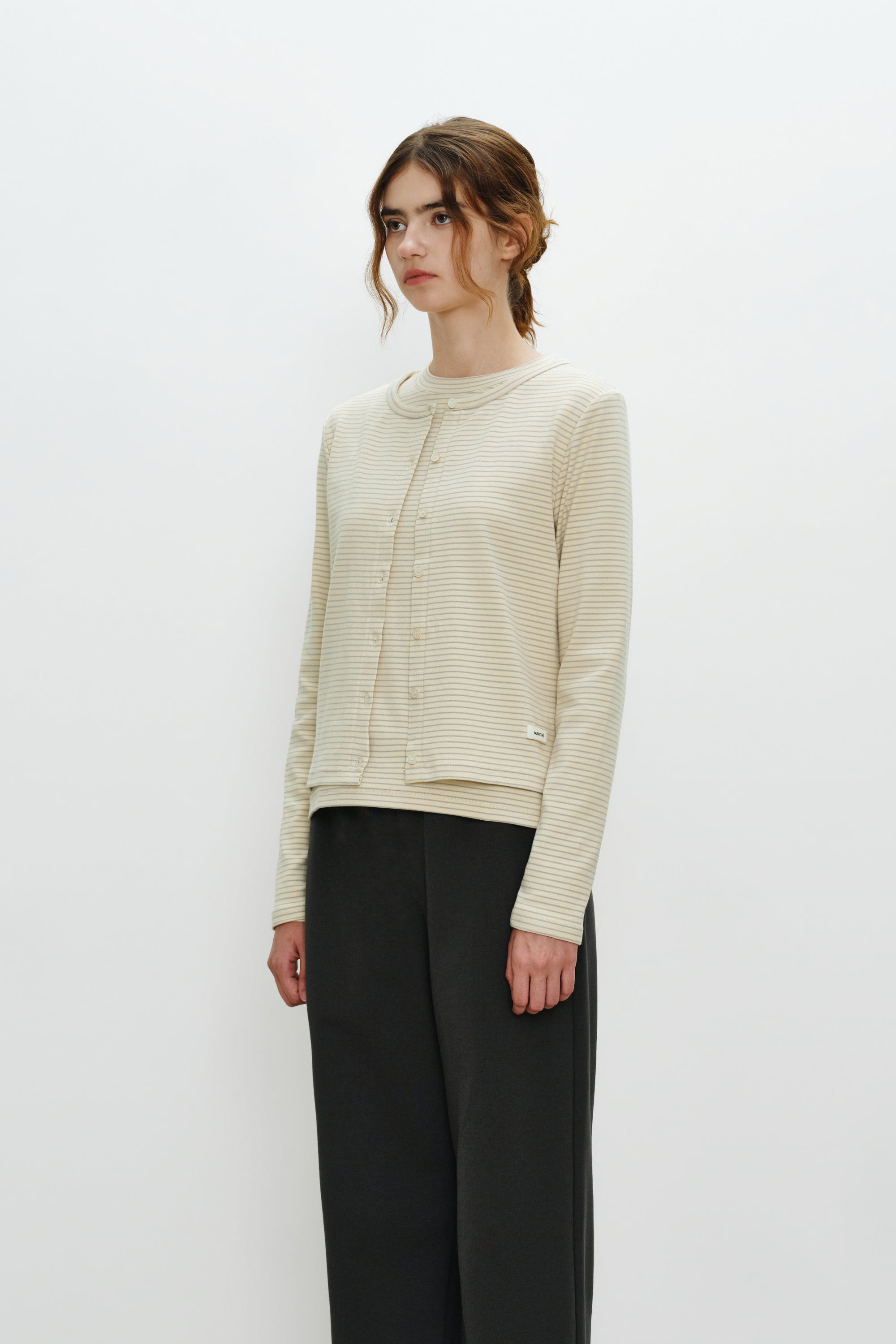 W Basic Cotton Cardigan Butter