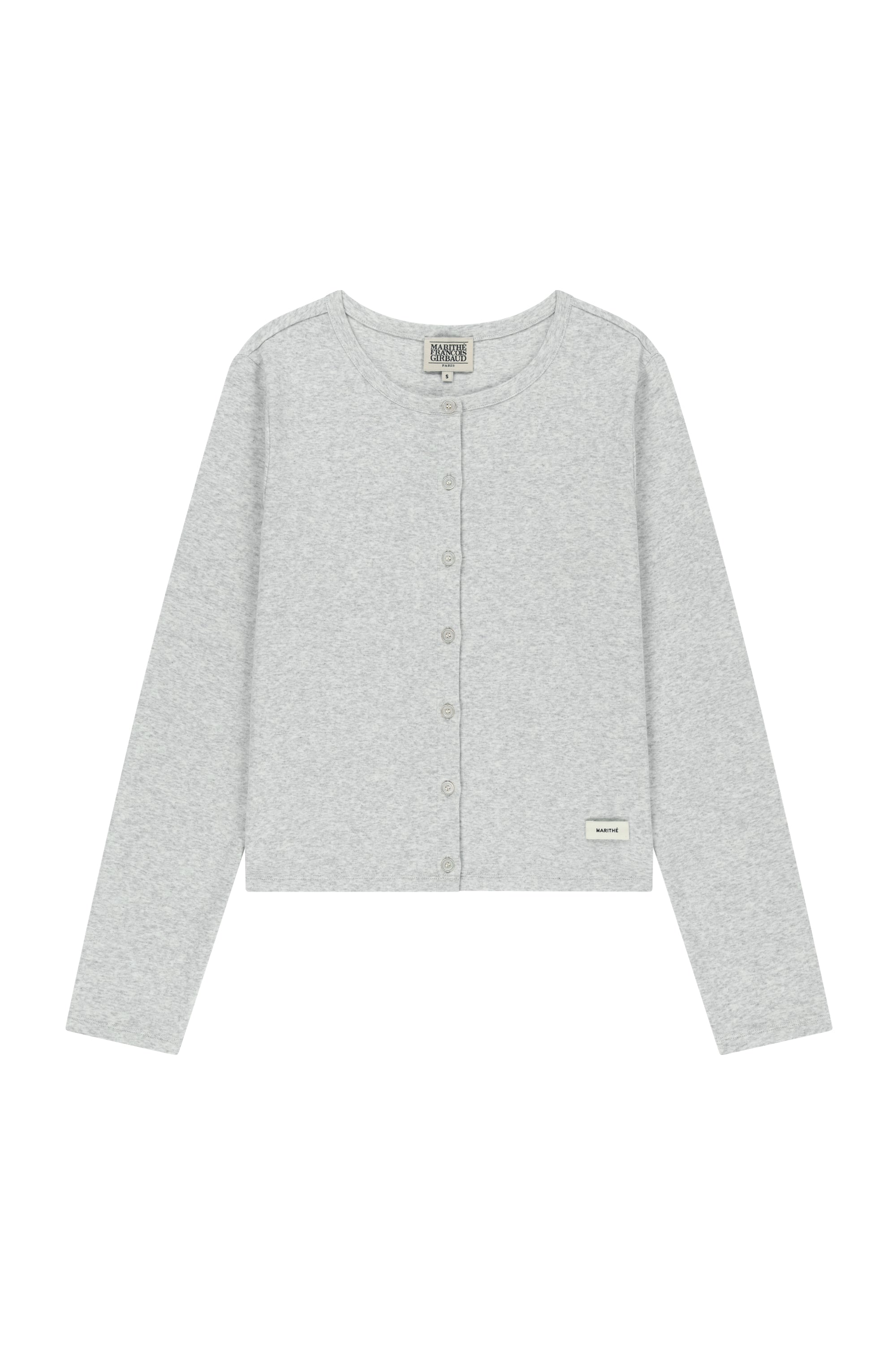 W Basic Cotton Cardigan Light Heather Gray