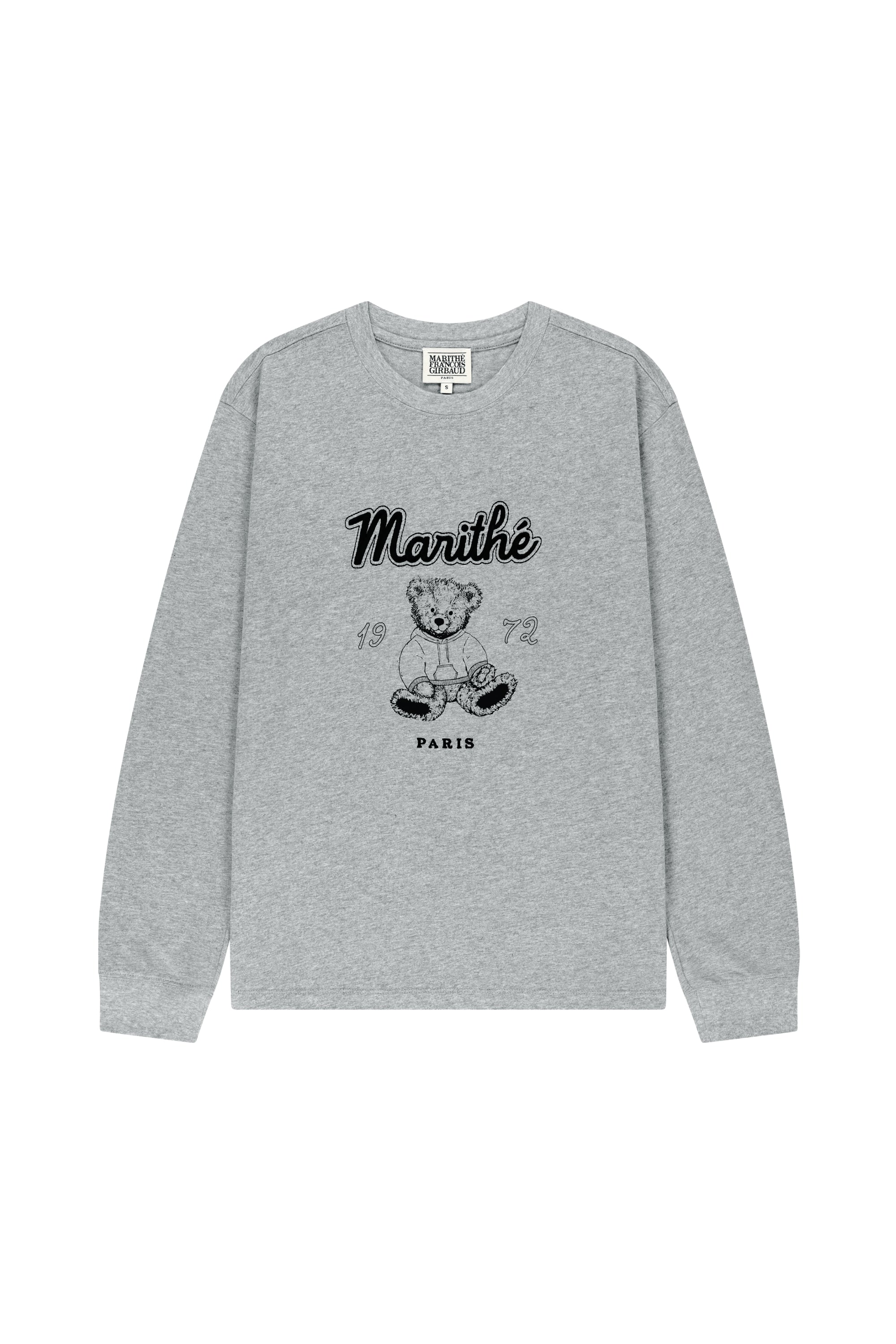 Doodle Bear Long Sleeve Tee Heather Gray