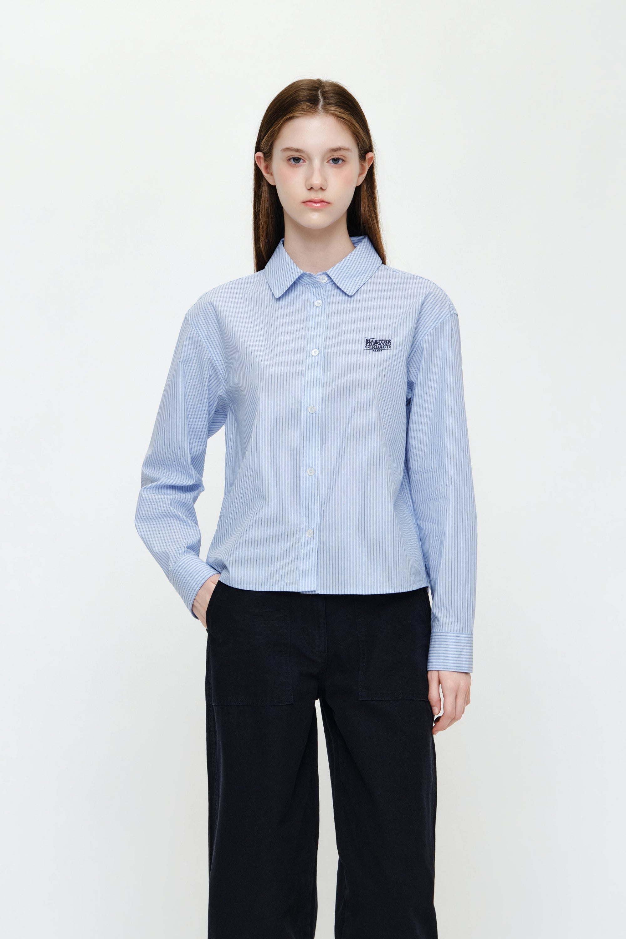 W Micro Classic Logo Cotton Shirt Stripe