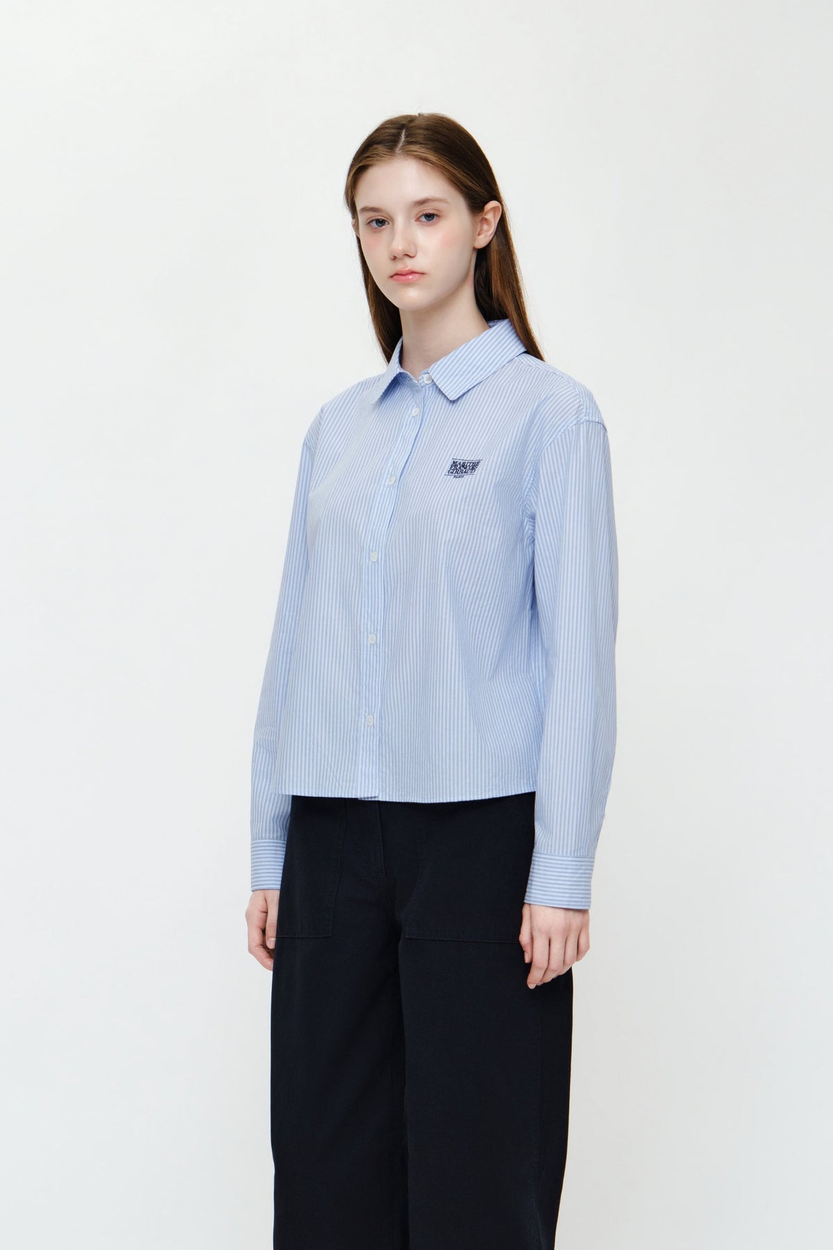 W Micro Classic Logo Cotton Shirt Stripe