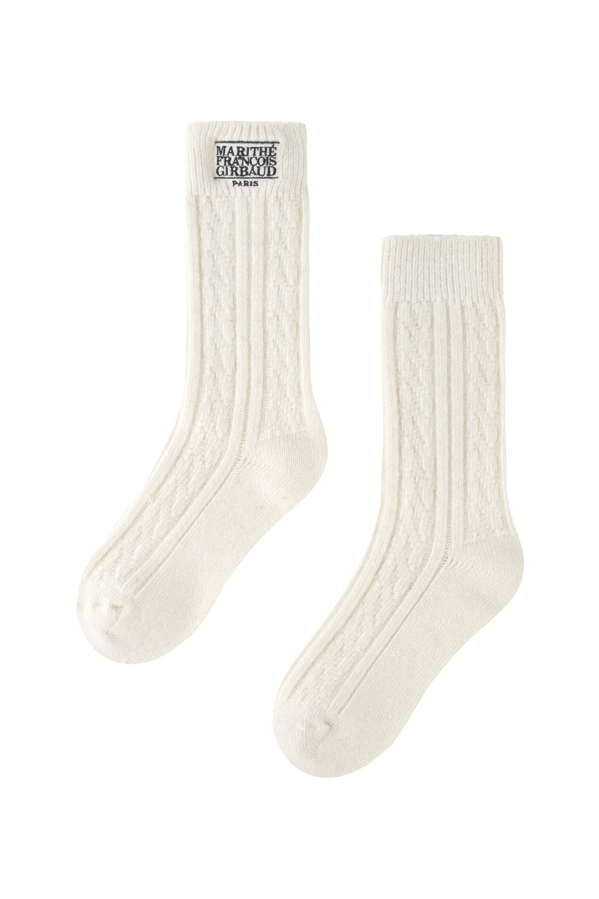 Classic Logo Cable Socks Ivory