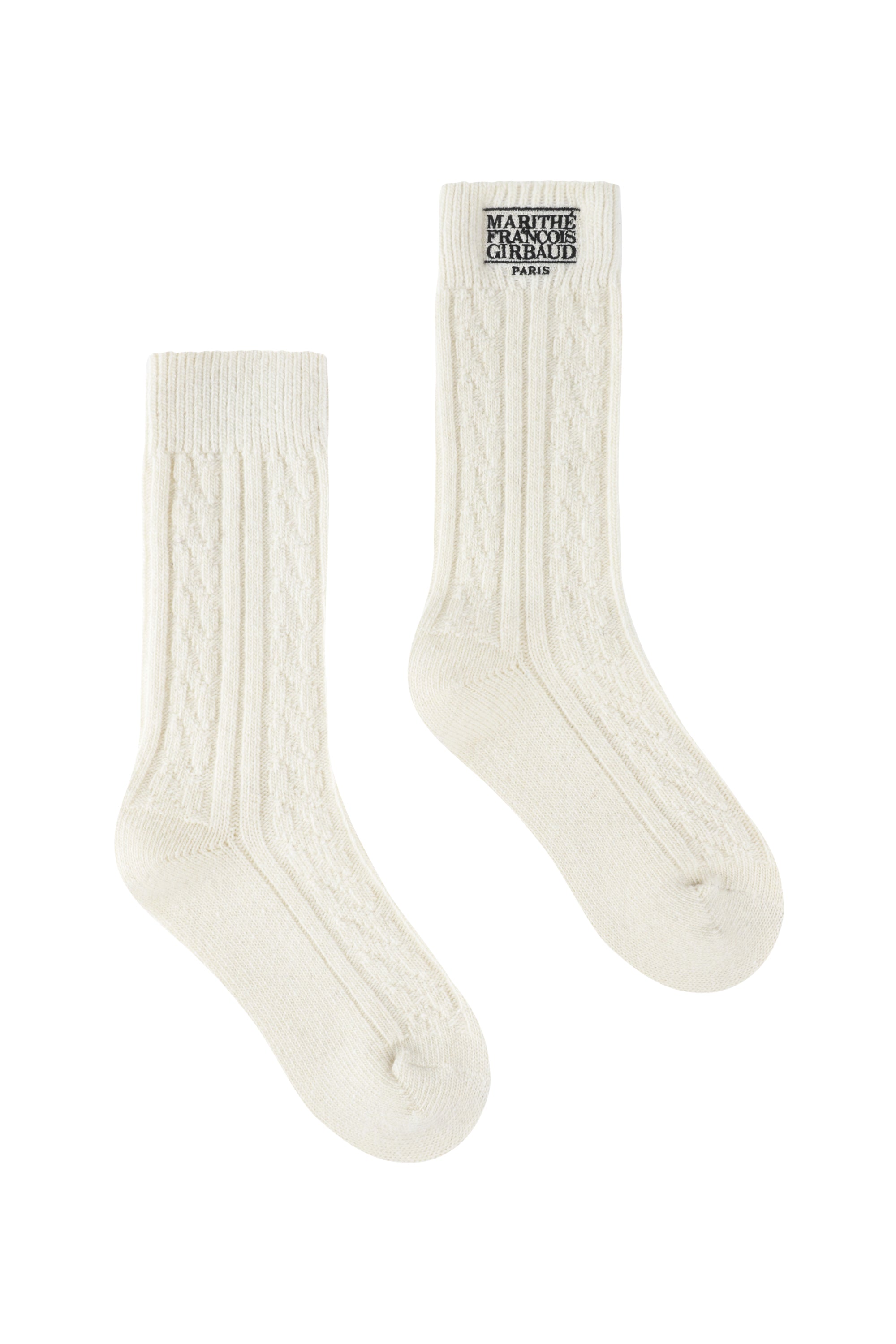 Classic Logo Cable Socks Ivory