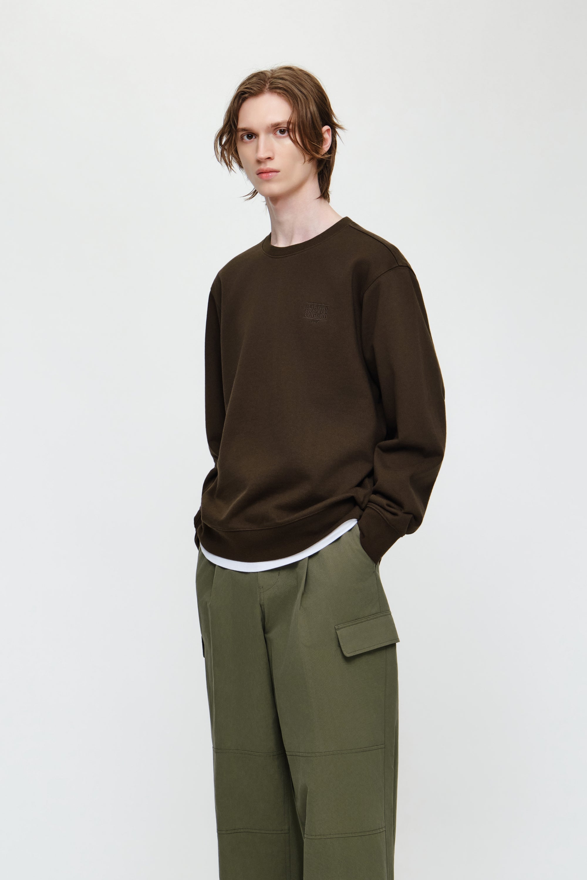 Small Classic Logo Embroidery Sweatshirt Brown