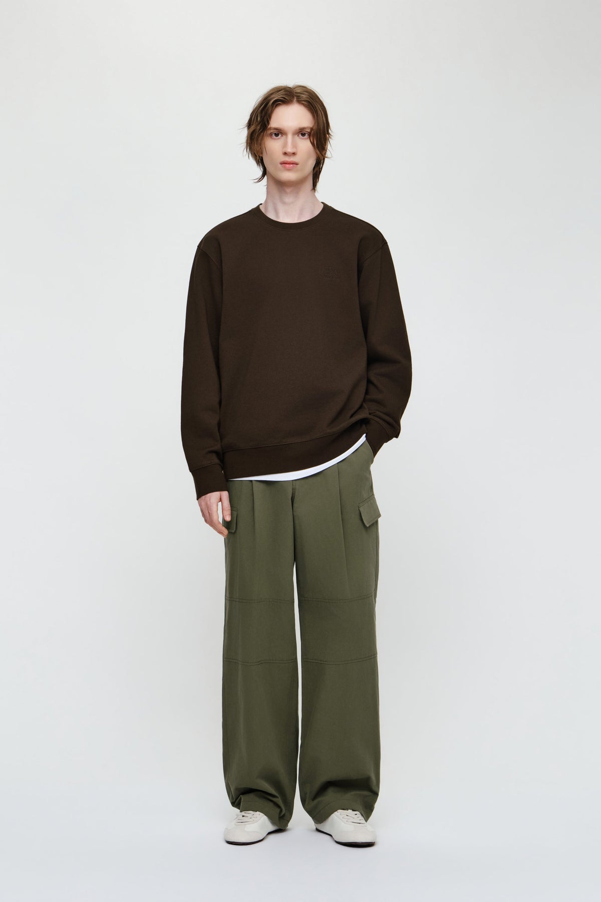 Small Classic Logo Embroidery Sweatshirt Brown