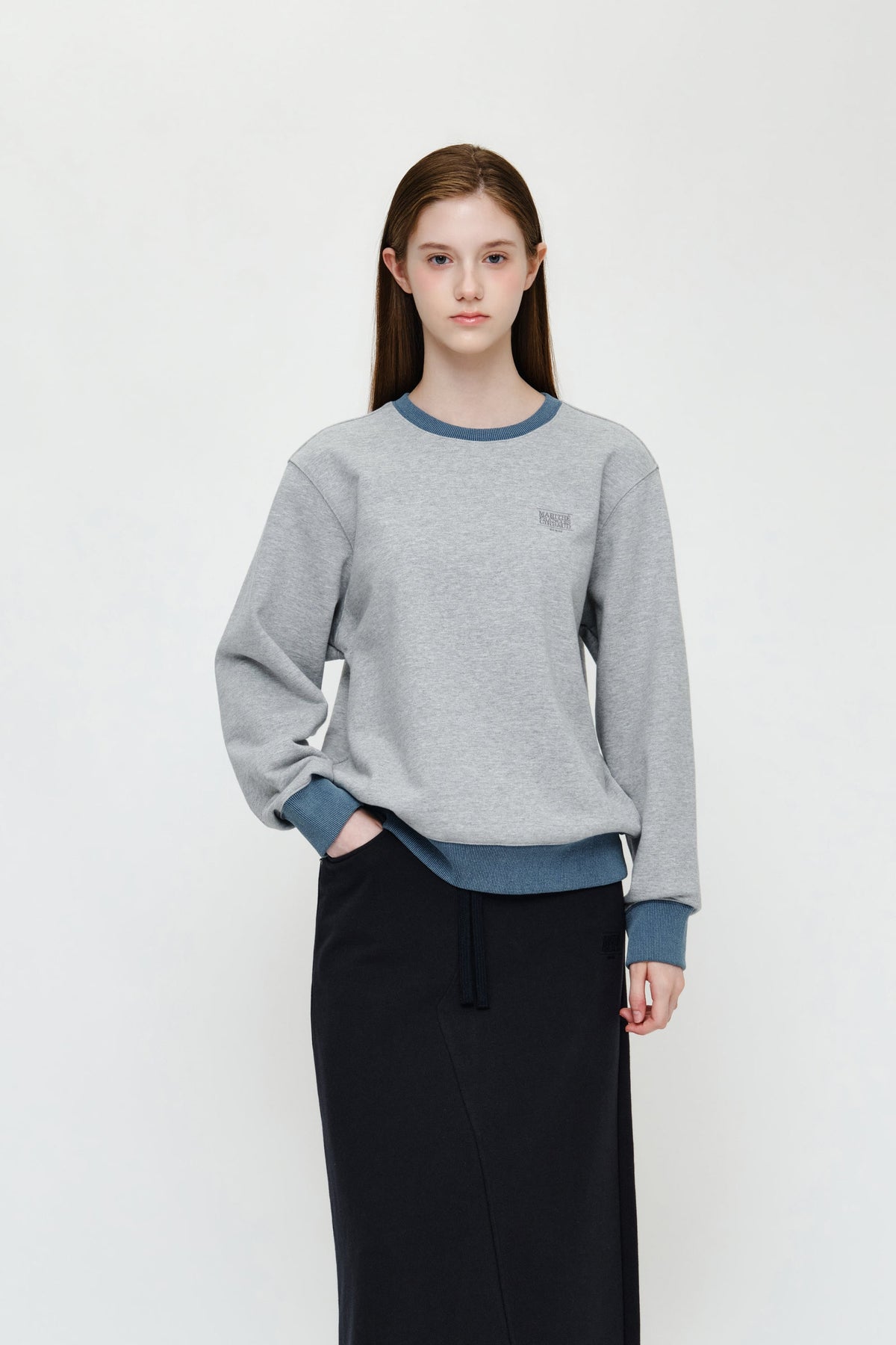 Small Classic Logo Embroidery Sweatshirt Heather Gray
