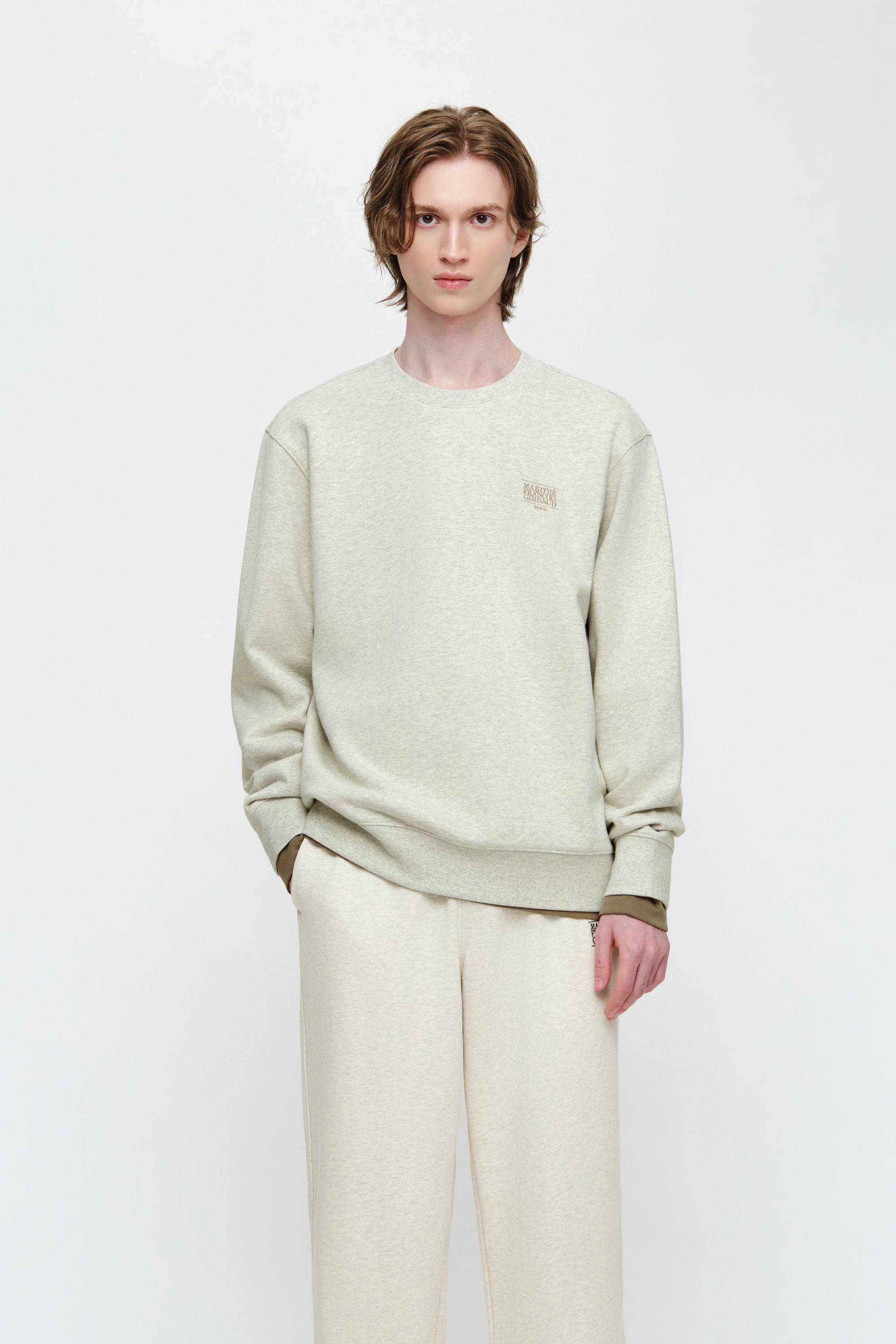 Small Classic Logo Embroidery Sweatshirt Oatmeal