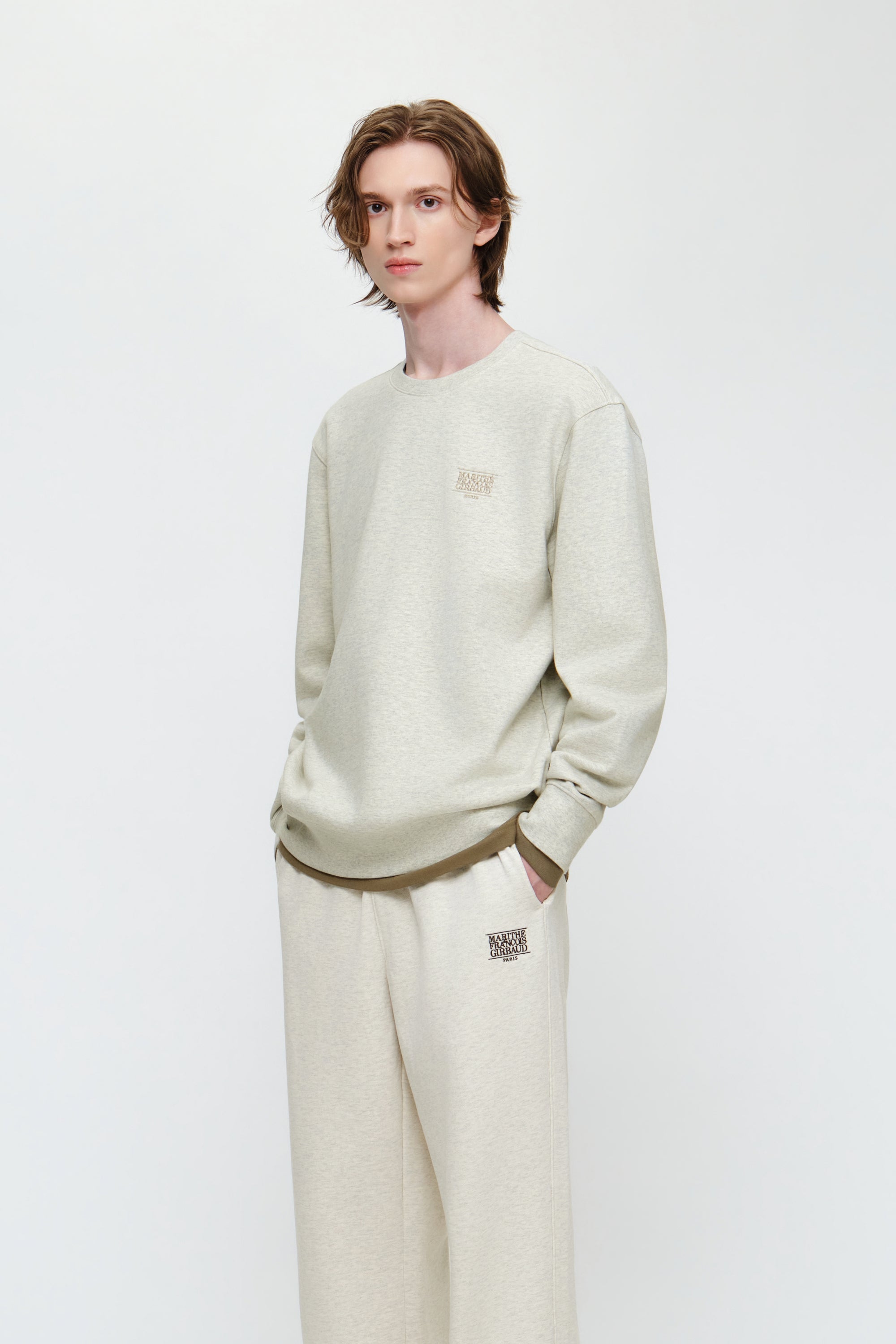 Small Classic Logo Embroidery Sweatshirt Oatmeal