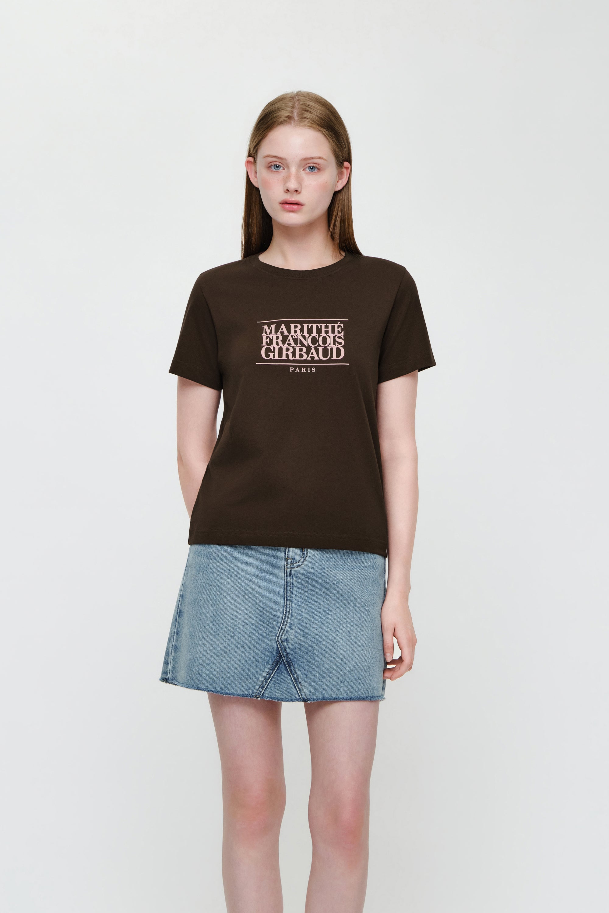 W Classic Logo Tee Brown