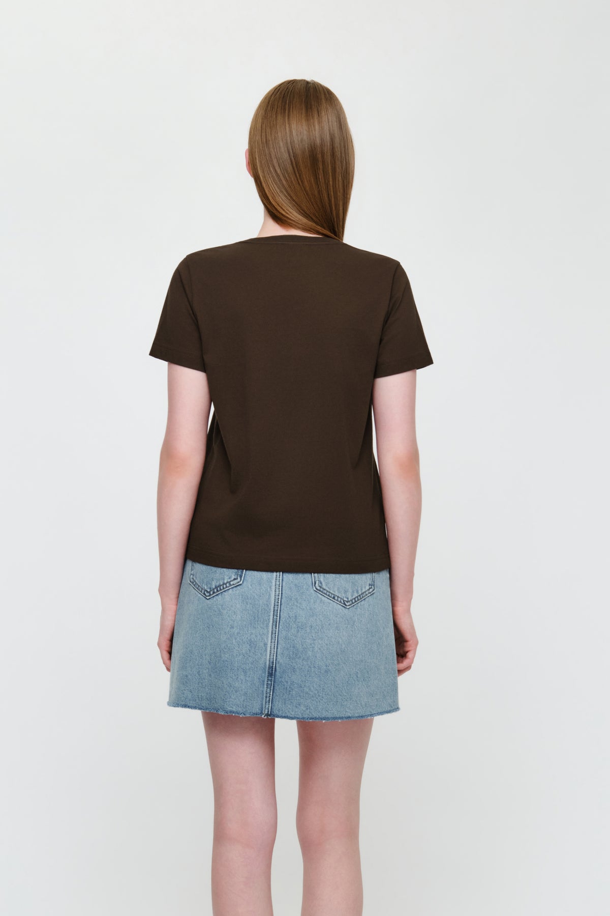 W Classic Logo Tee Brown