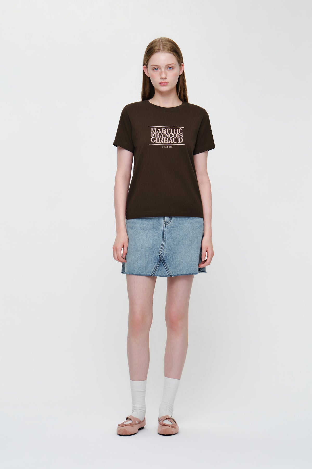 W Classic Logo Tee Brown