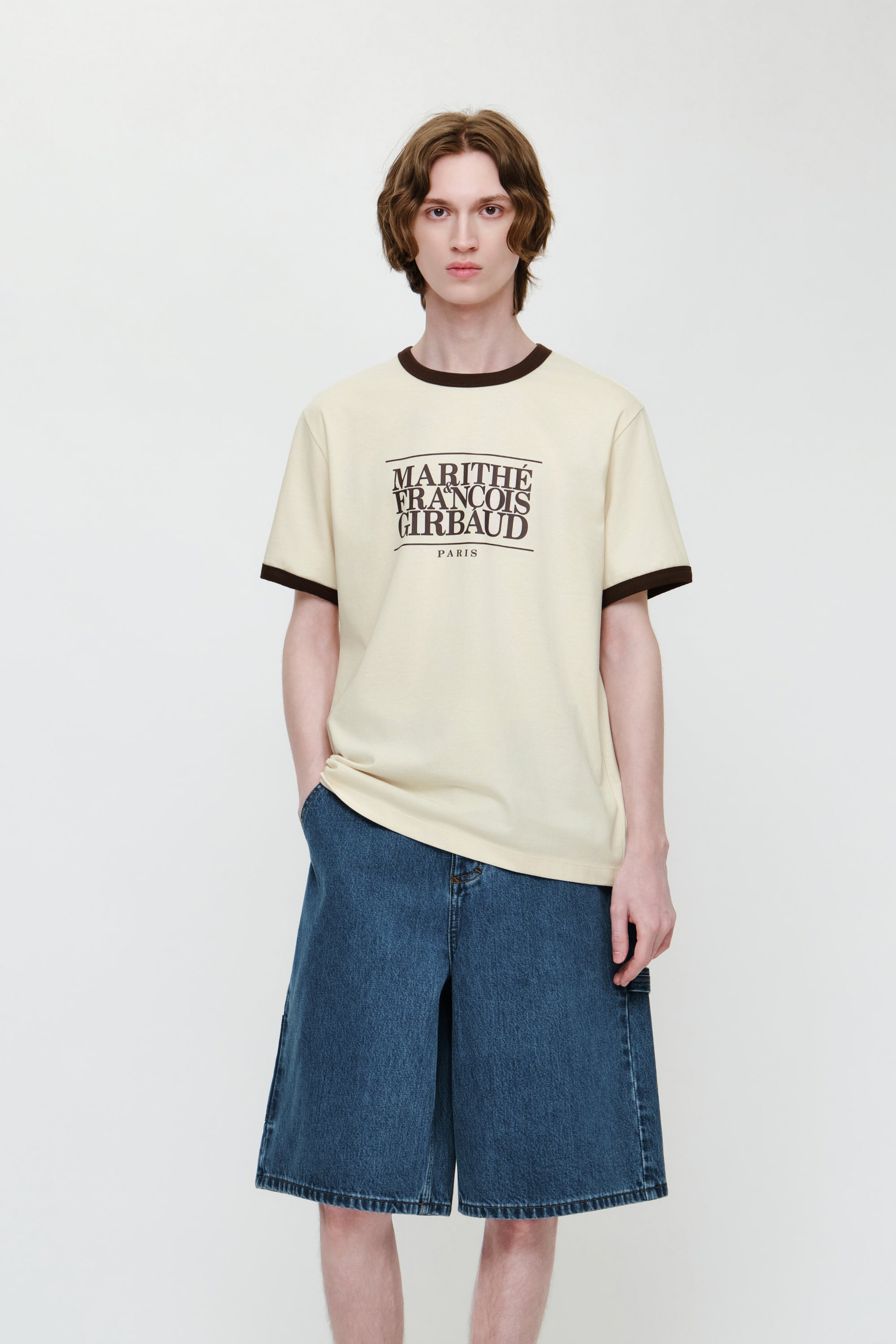 Aerocool Classic Logo Ringer Tee Cream