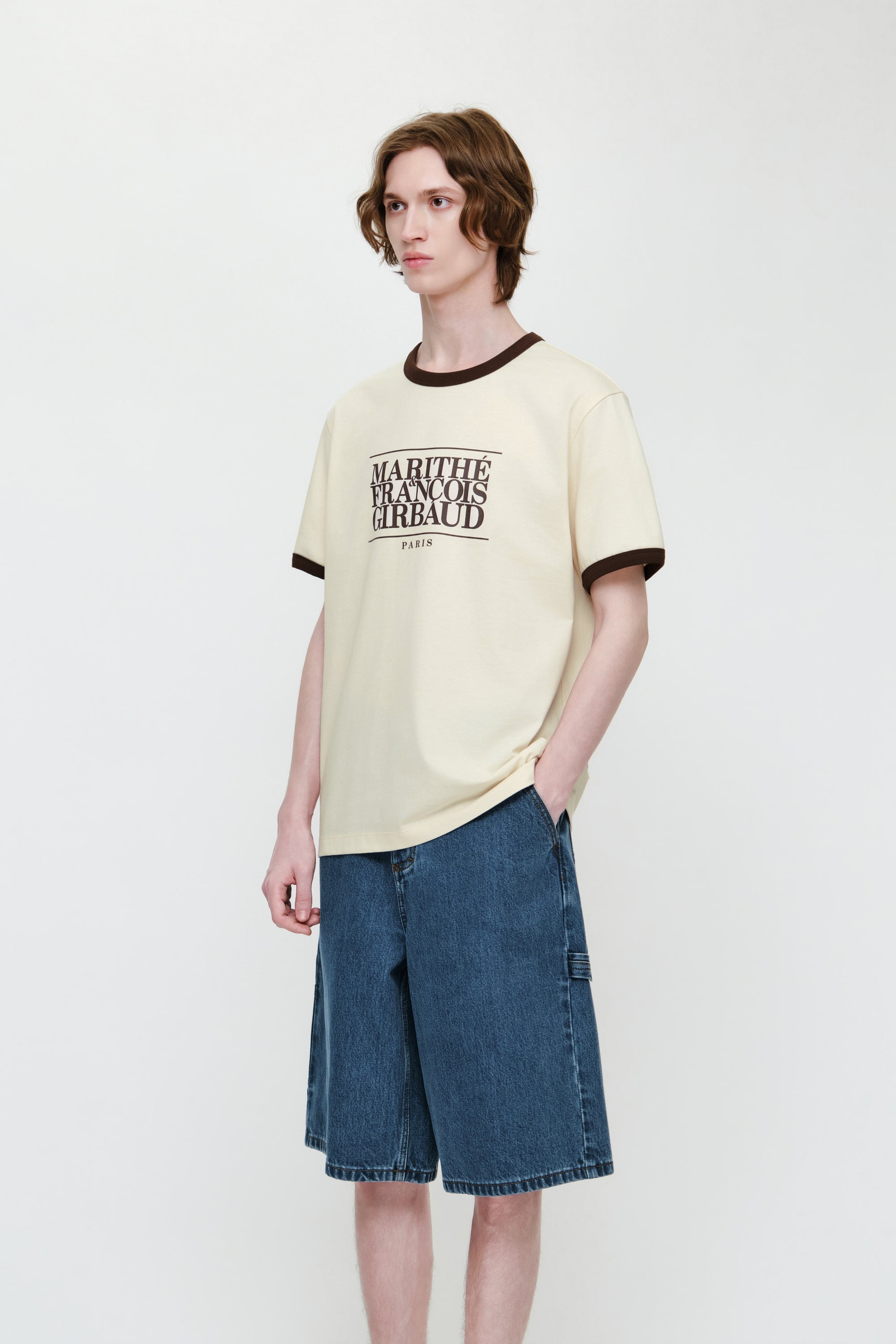 Aerocool Classic Logo Ringer Tee Cream