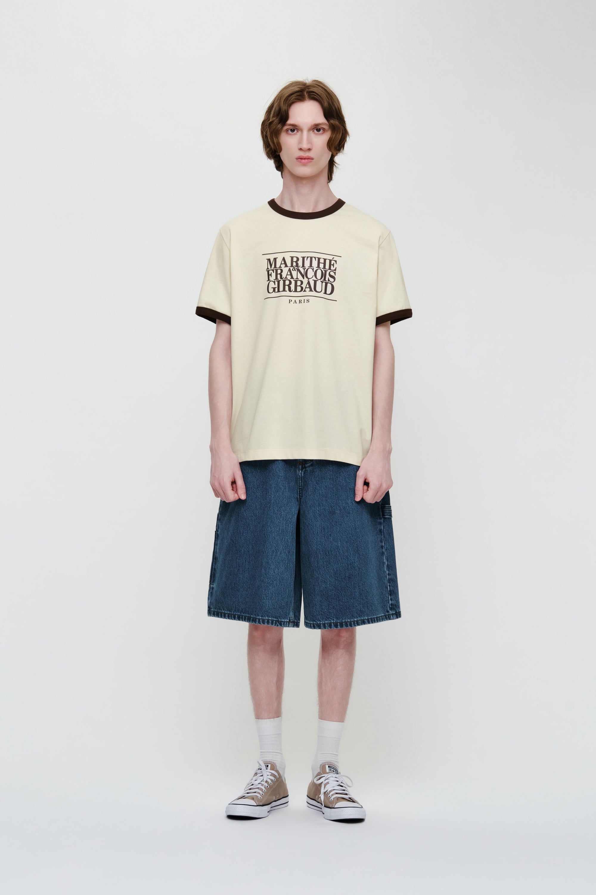 Aerocool Classic Logo Ringer Tee Cream