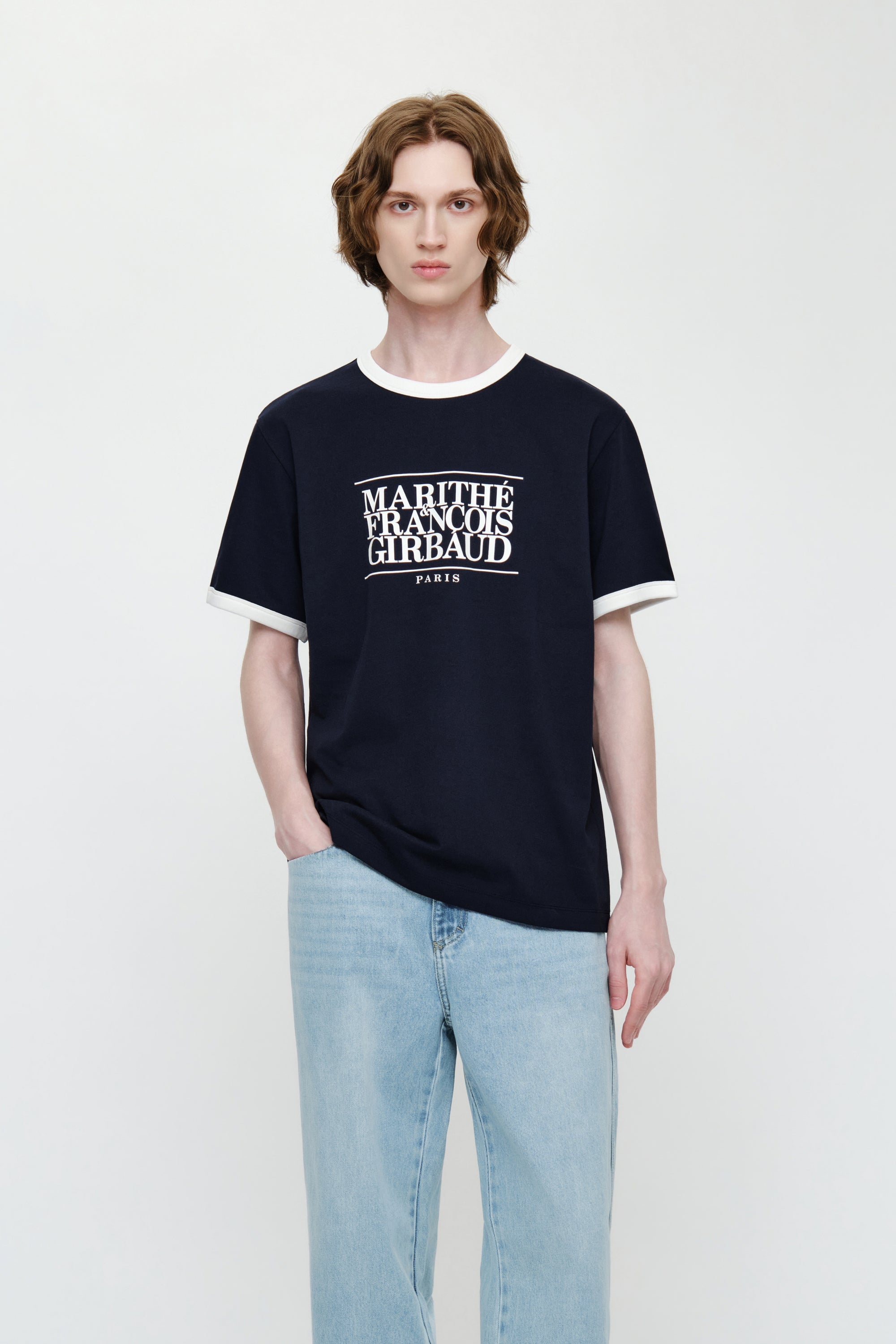 Aerocool Classic Logo Ringer Tee Navy