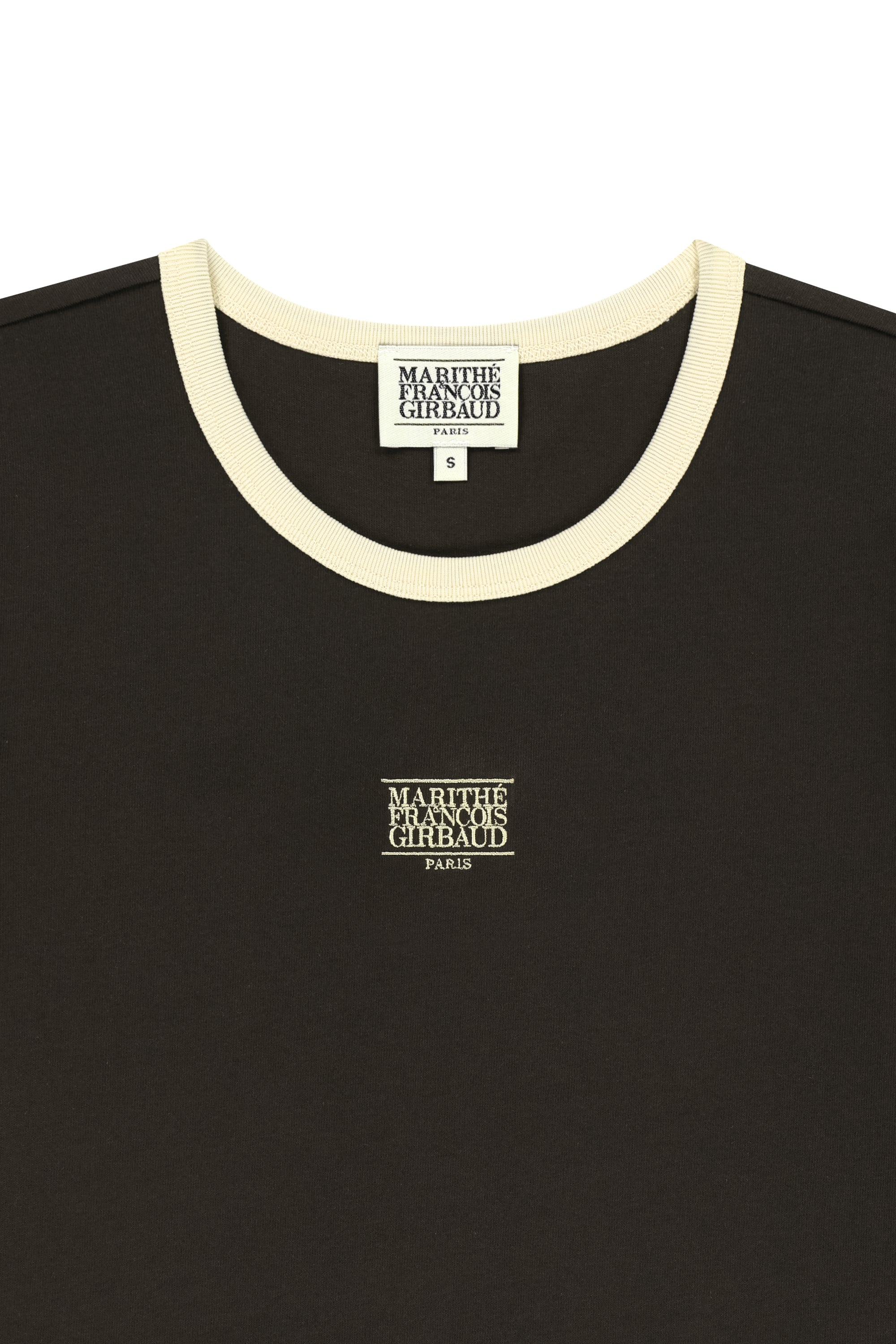 W Classic Logo Ringer Tee Dark Brown