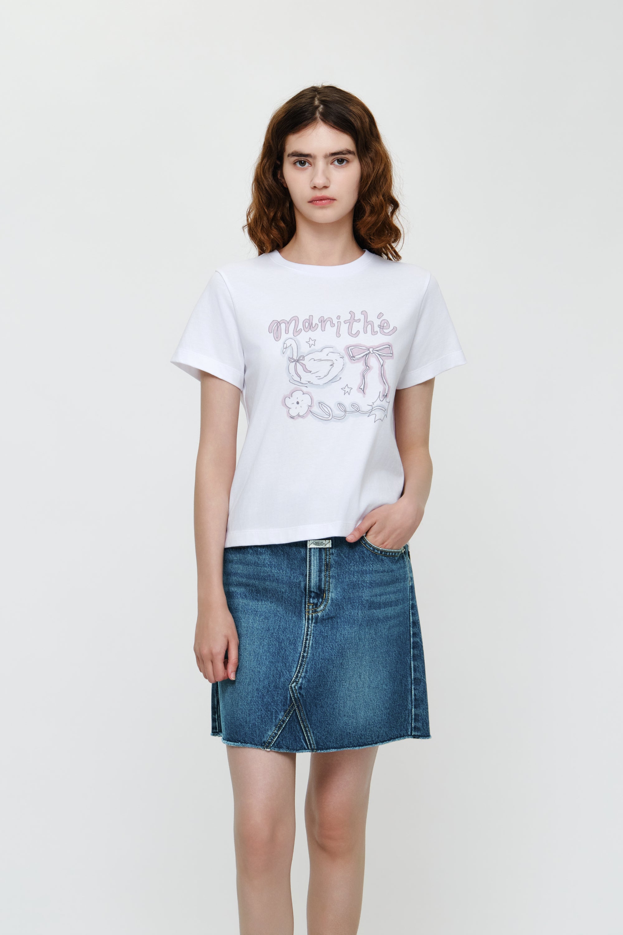W Swan Graphic Tee White