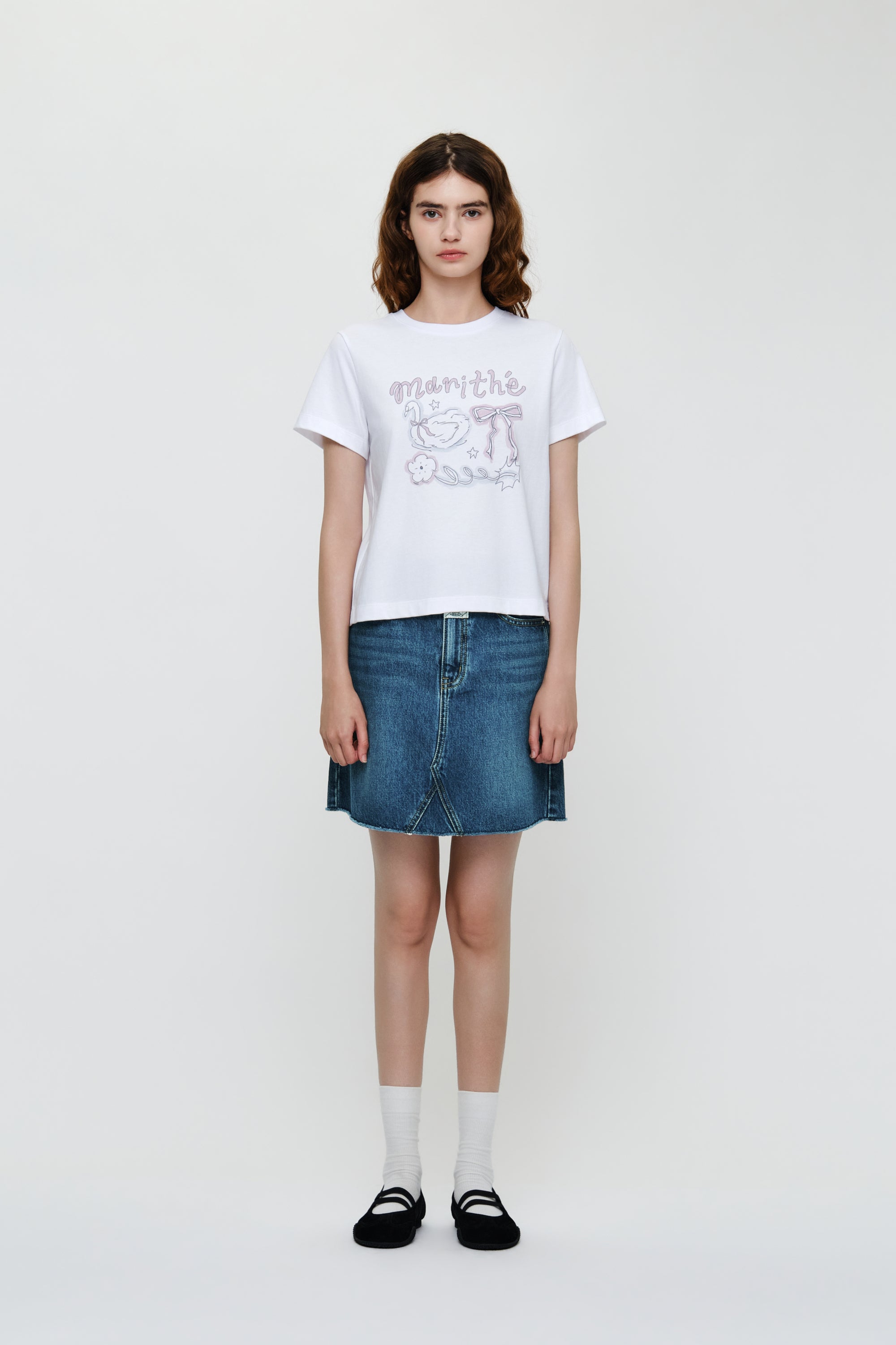 W Swan Graphic Tee White