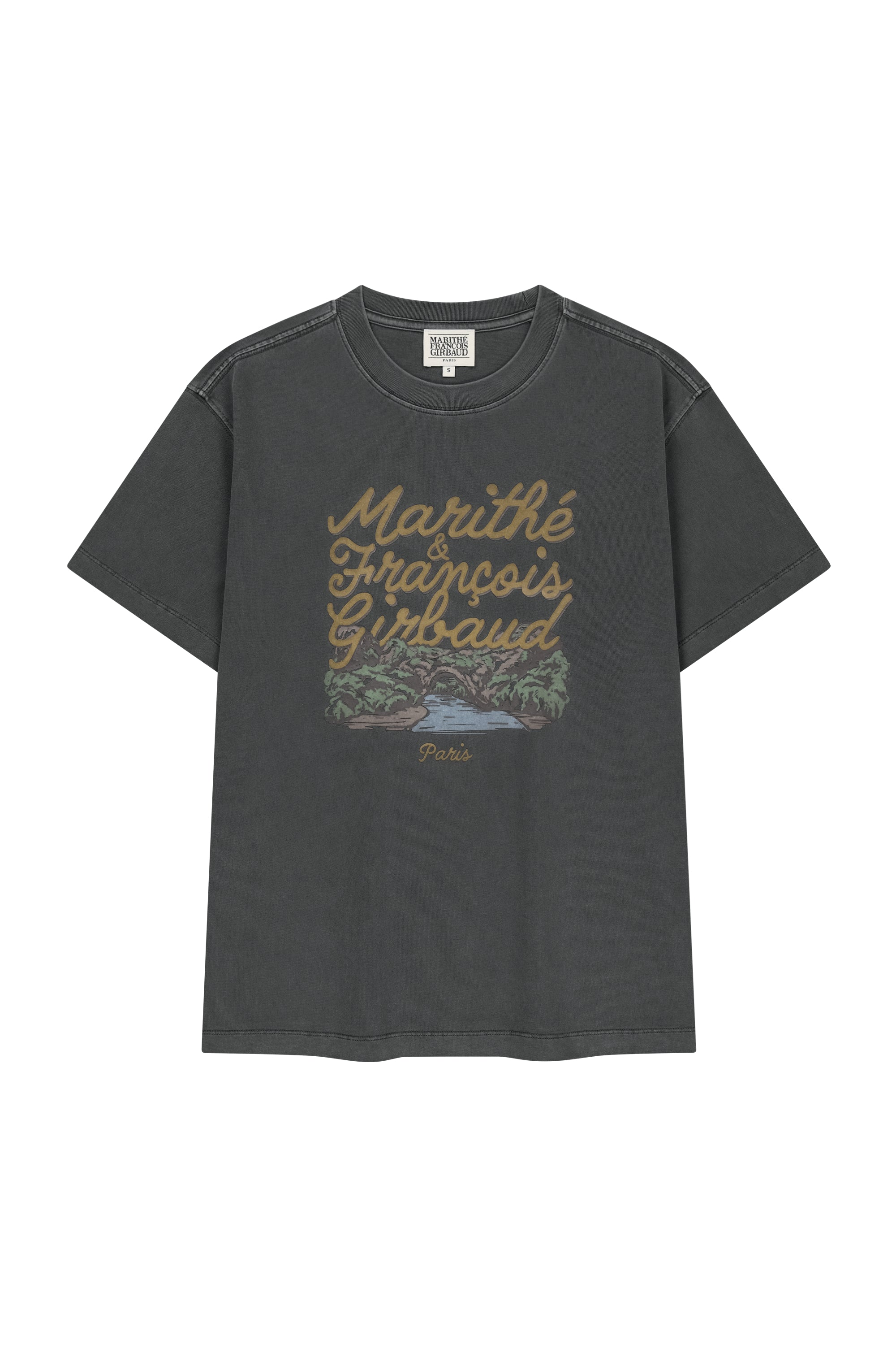 Vintage Drawing Ardeche Oversized Tee Charcoal