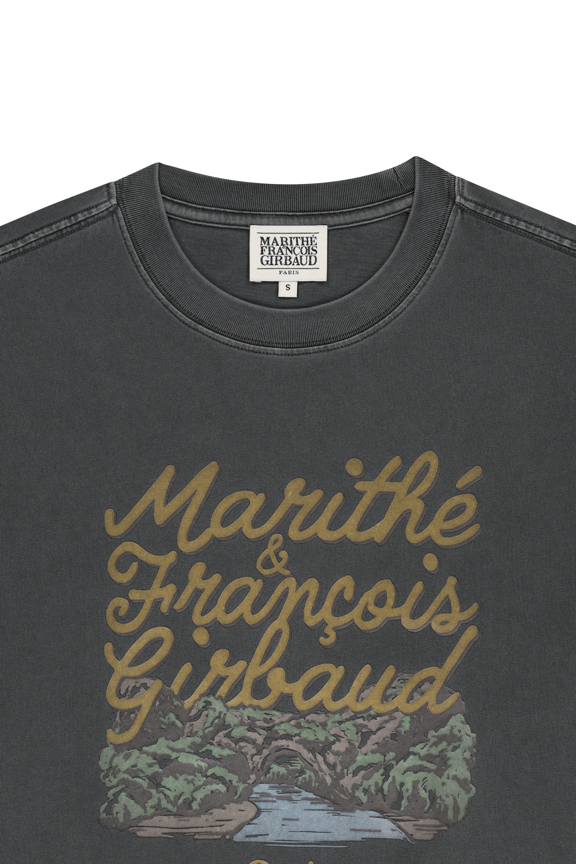 Vintage Drawing Ardeche Oversized Tee Charcoal