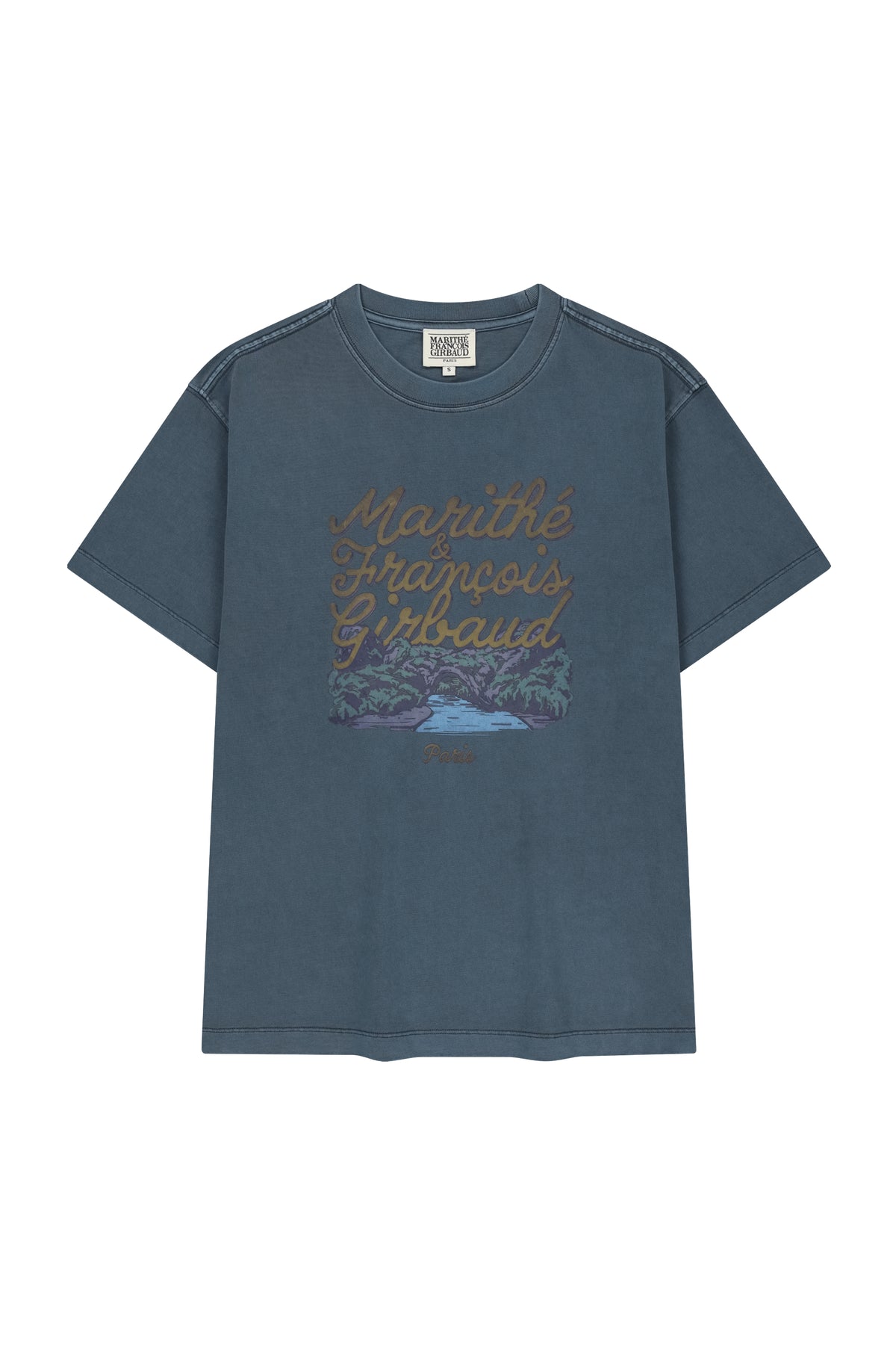 Vintage Drawing Ardeche Oversized Tee Vintage Blue
