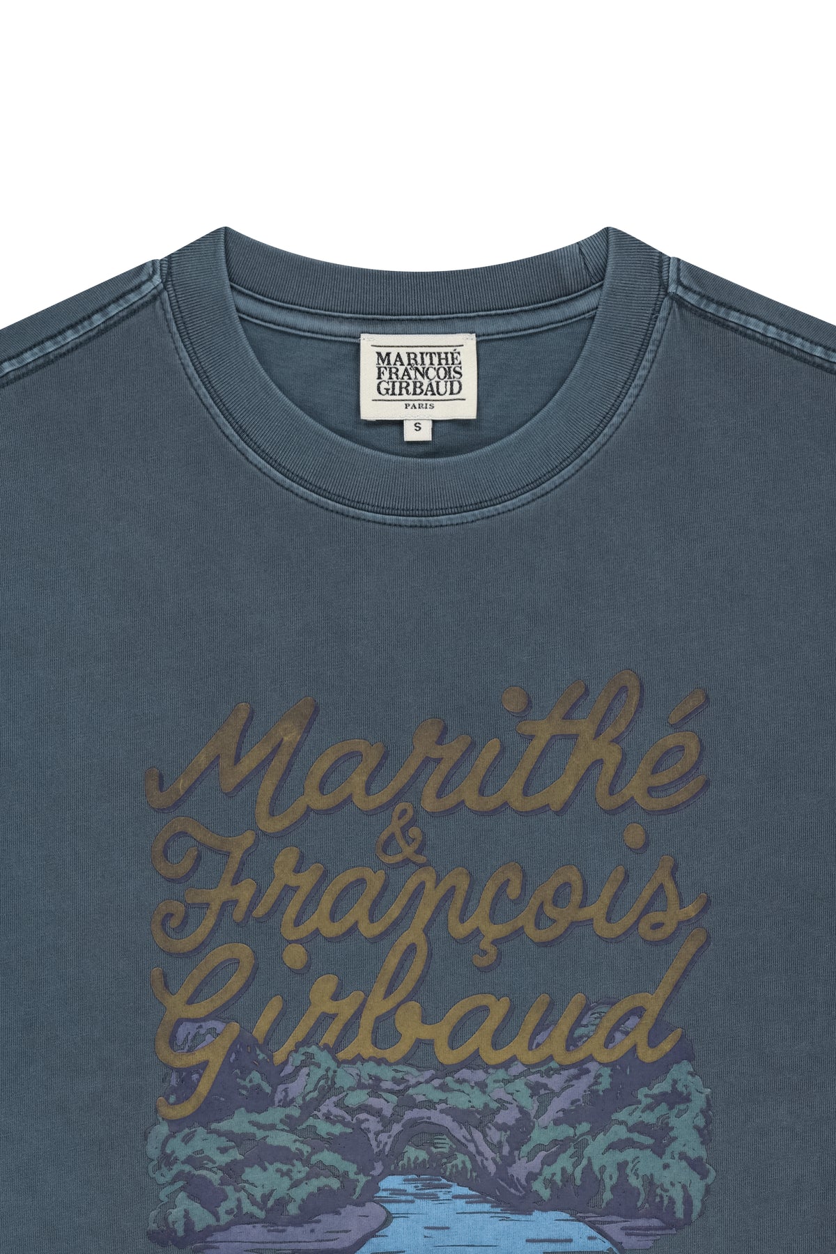Vintage Drawing Ardeche Oversized Tee Vintage Blue