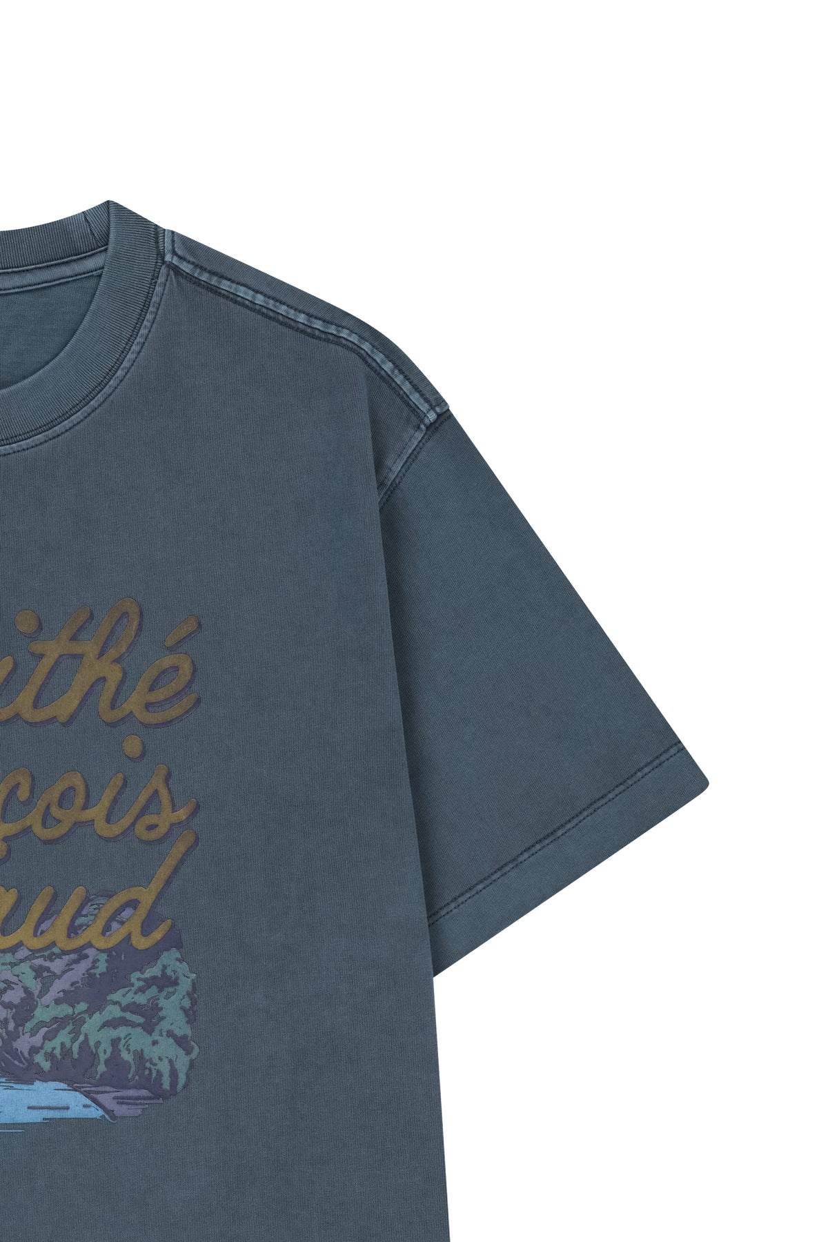 Vintage Drawing Ardeche Oversized Tee Vintage Blue
