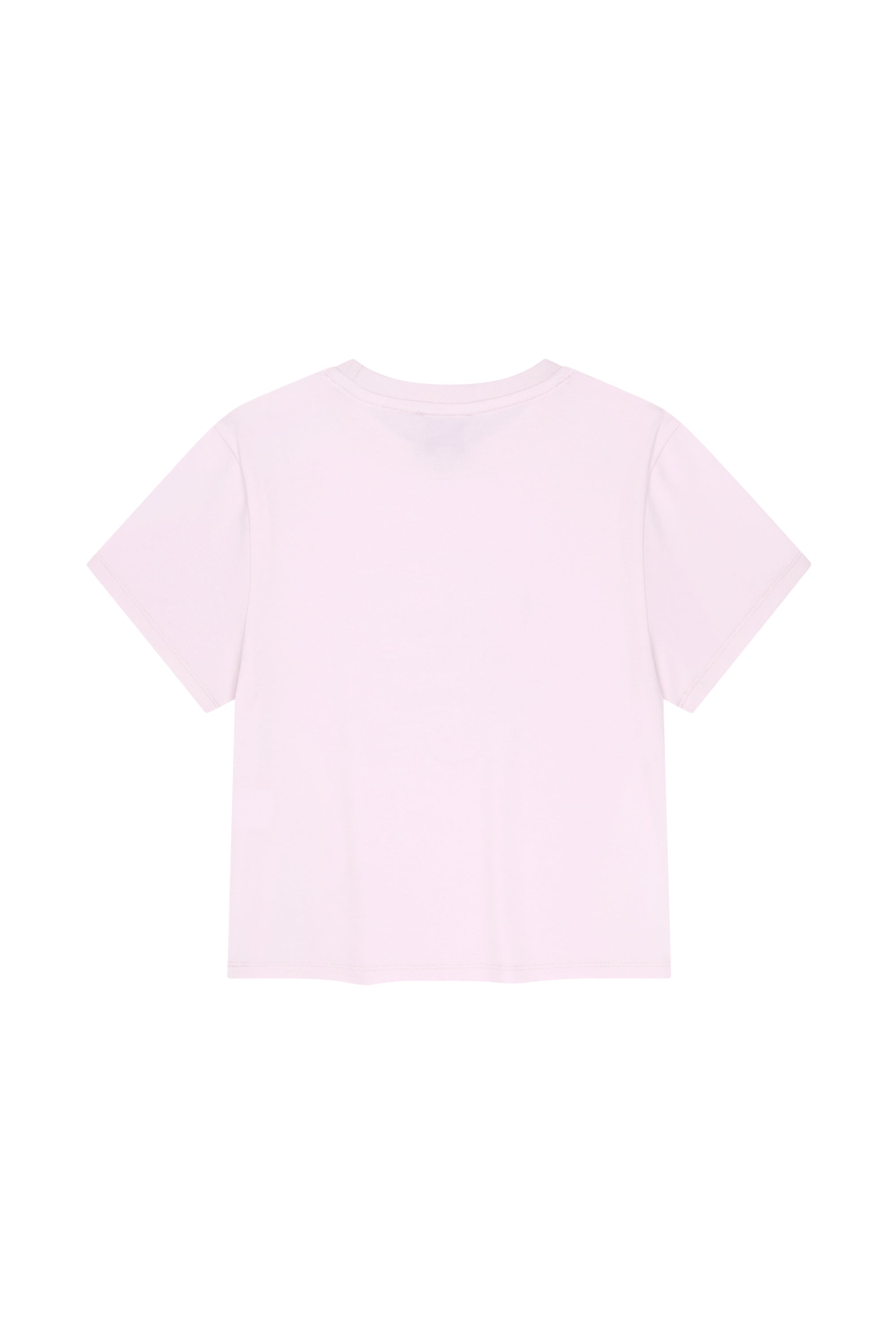 W Ribbon Logo Slim Fit Crop Tee Light Pink
