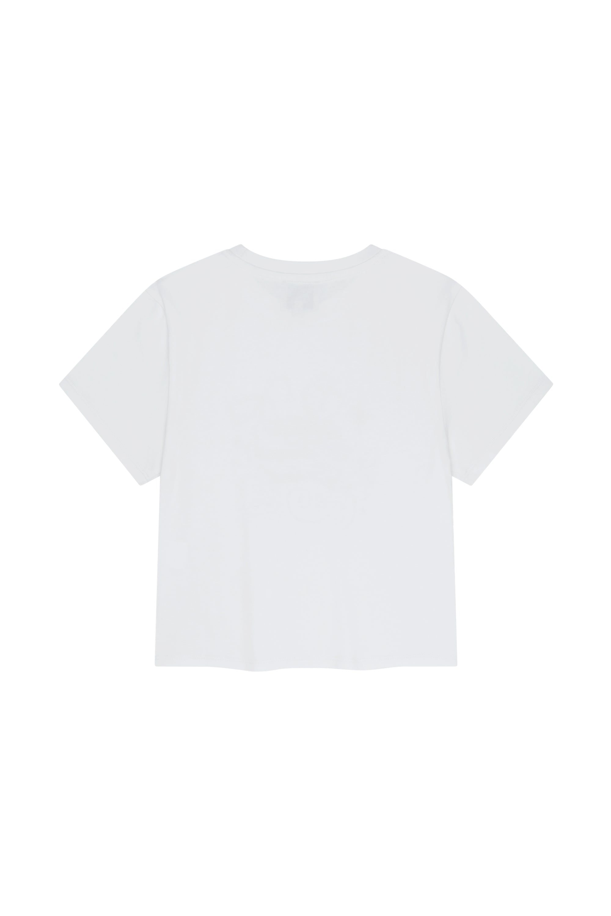 W Ribbon Logo Slim Fit Crop Tee Charcoal