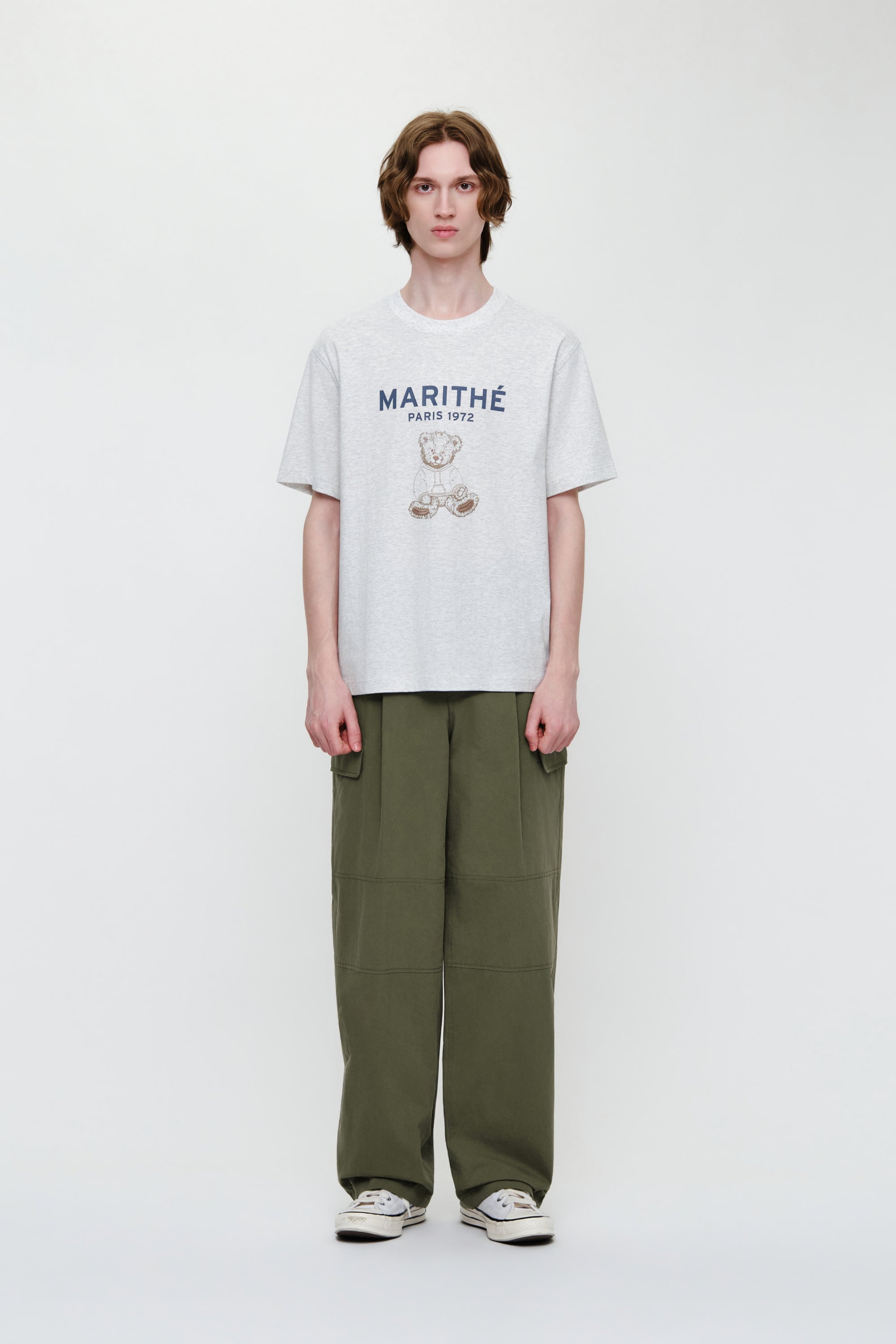 Doodle Bear Tee Light Heather Gray