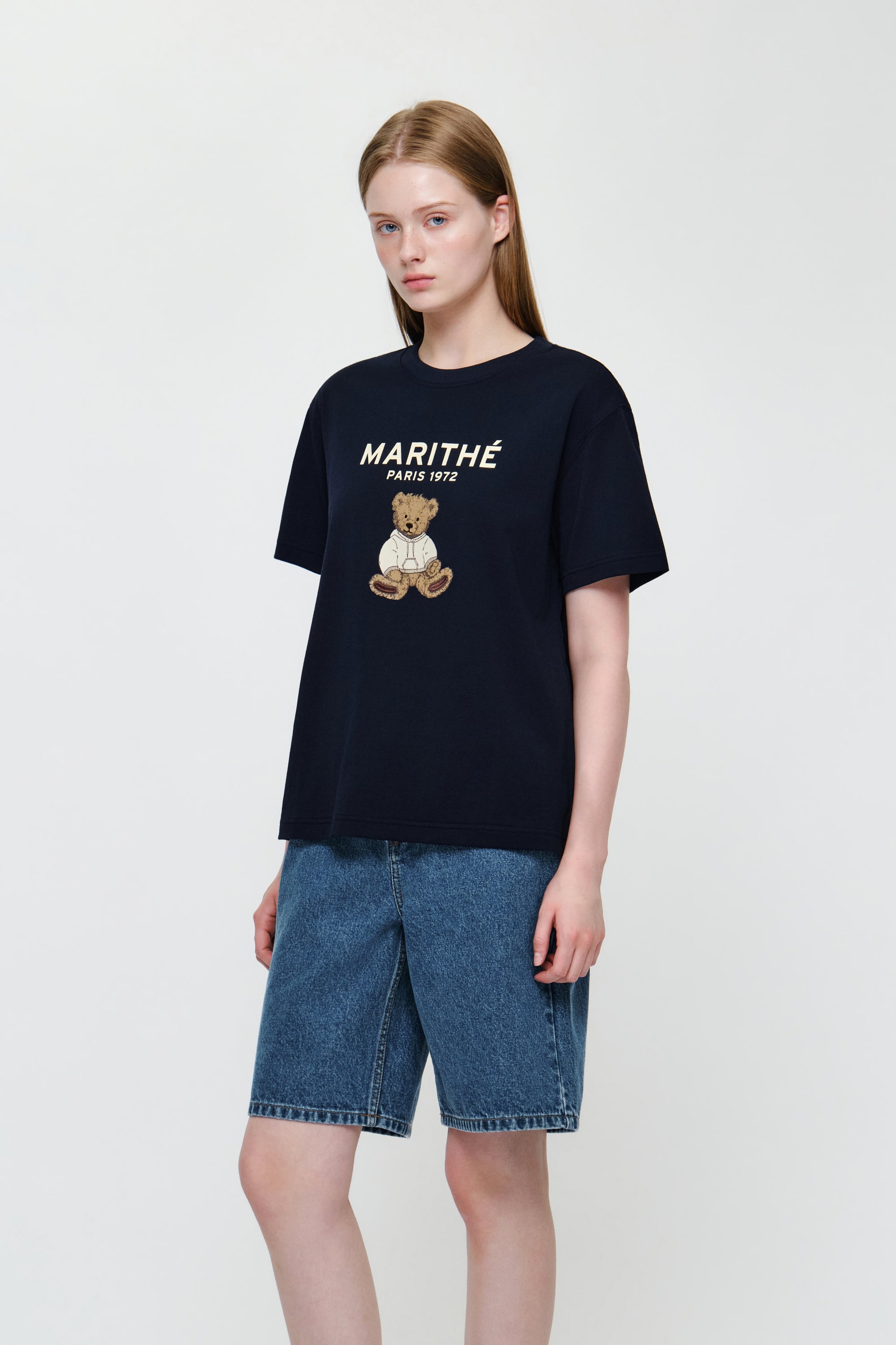 Doodle Bear Tee Navy