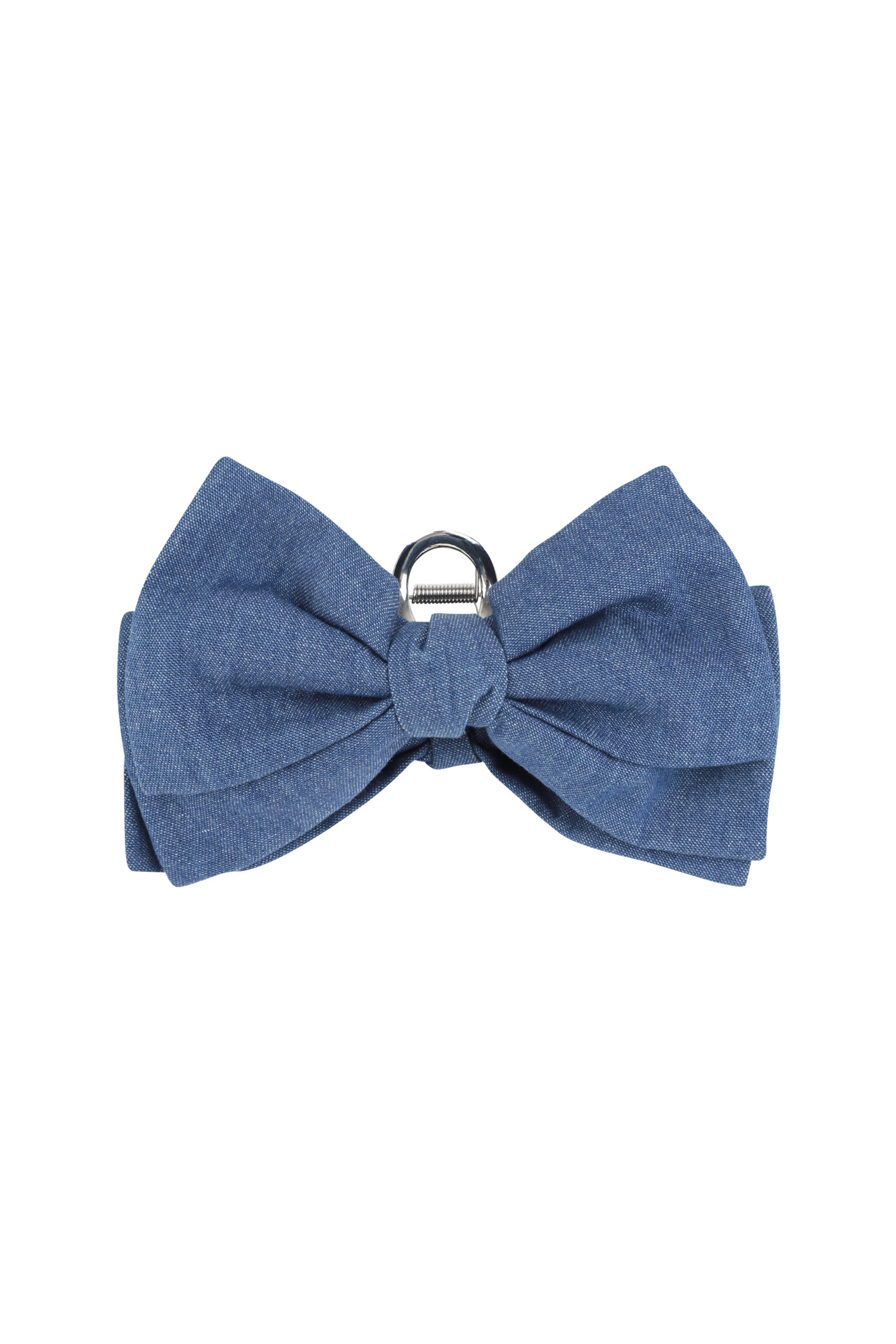 Circle Logo Ribbon Hair Clip Blue
