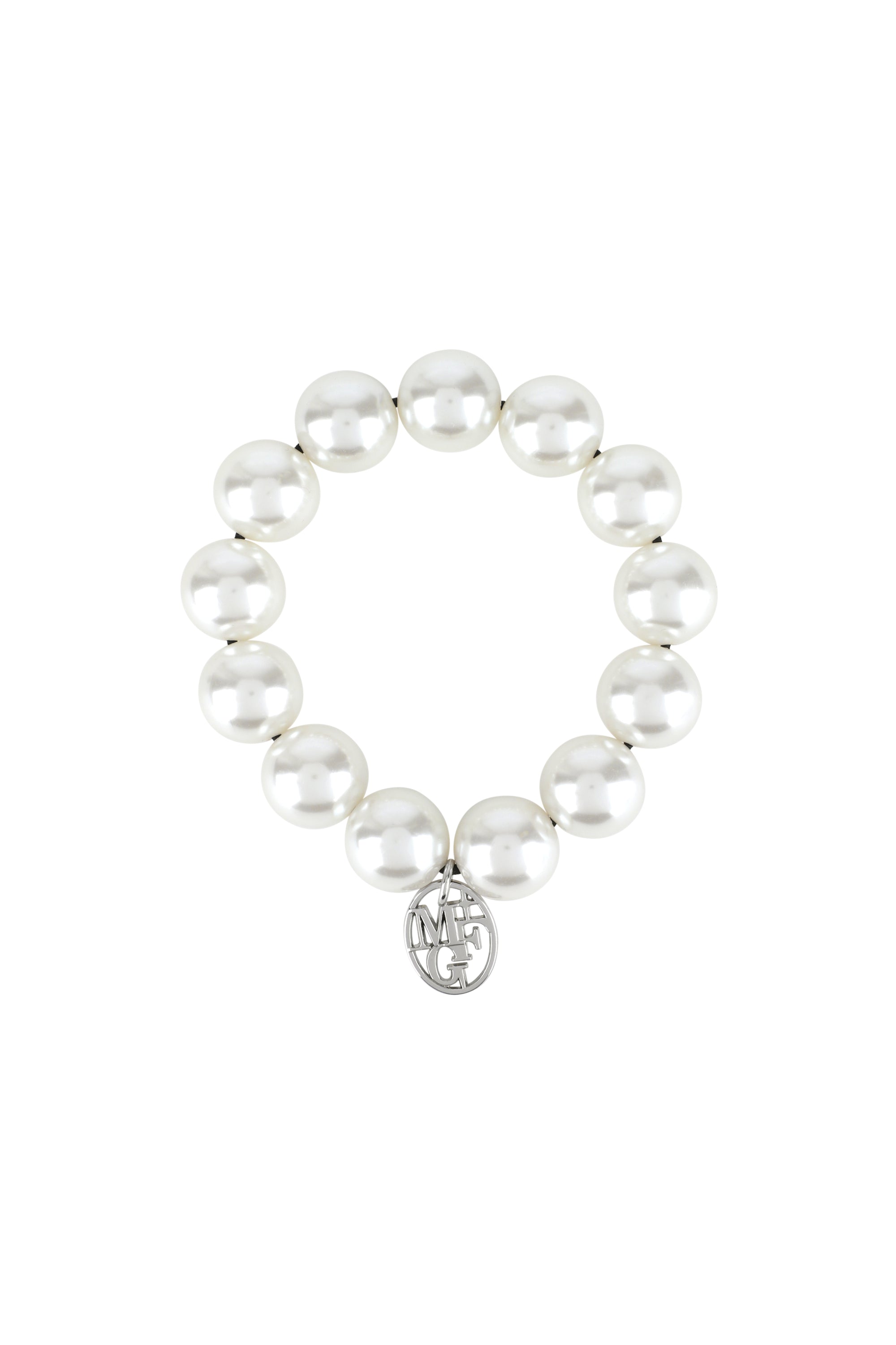 Pearl Silver Ball Scrunchie Ivory