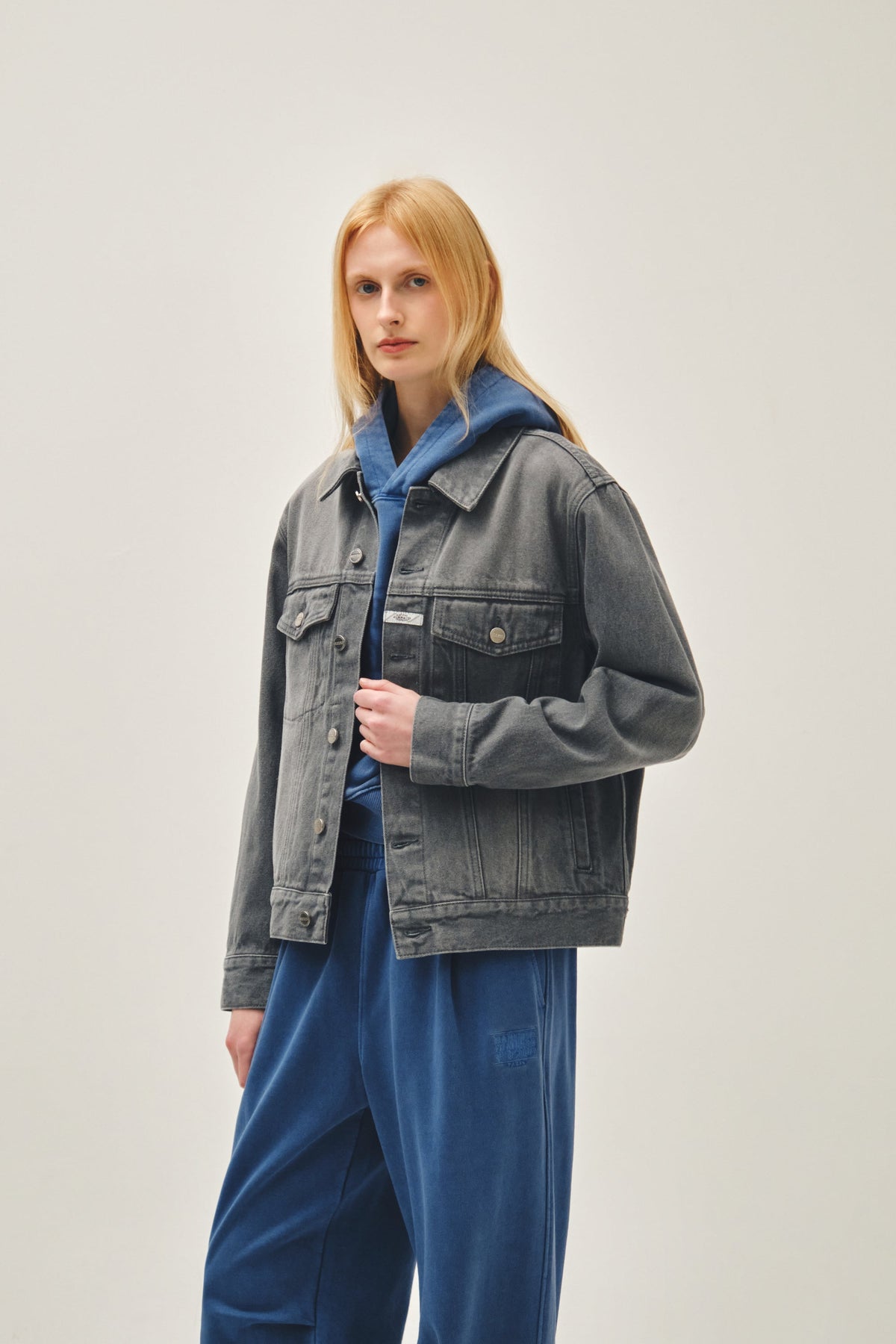 Regular Denim Trucker Jacket Gray