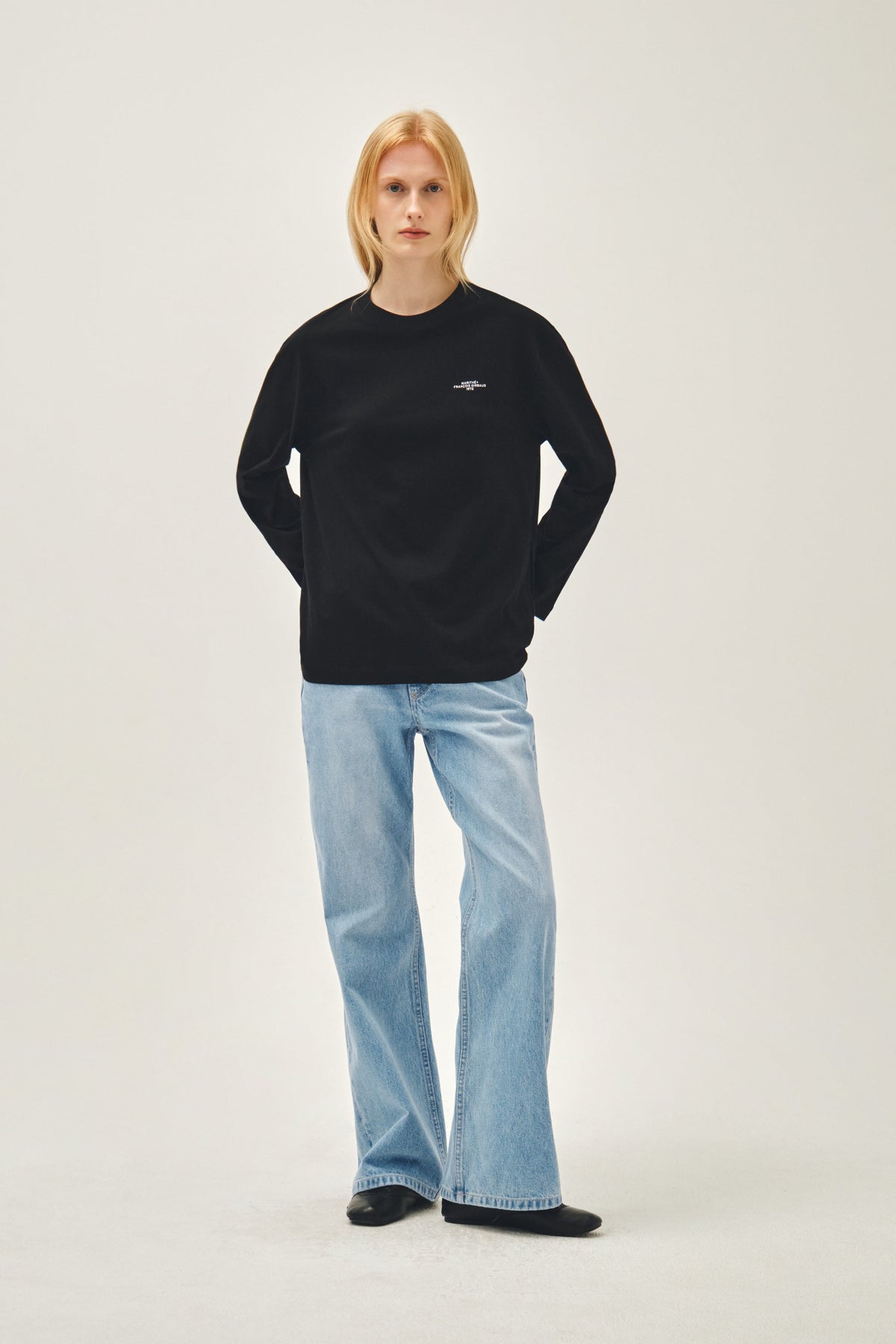 W Relax Boots-Cut Denim Pants Light Blue