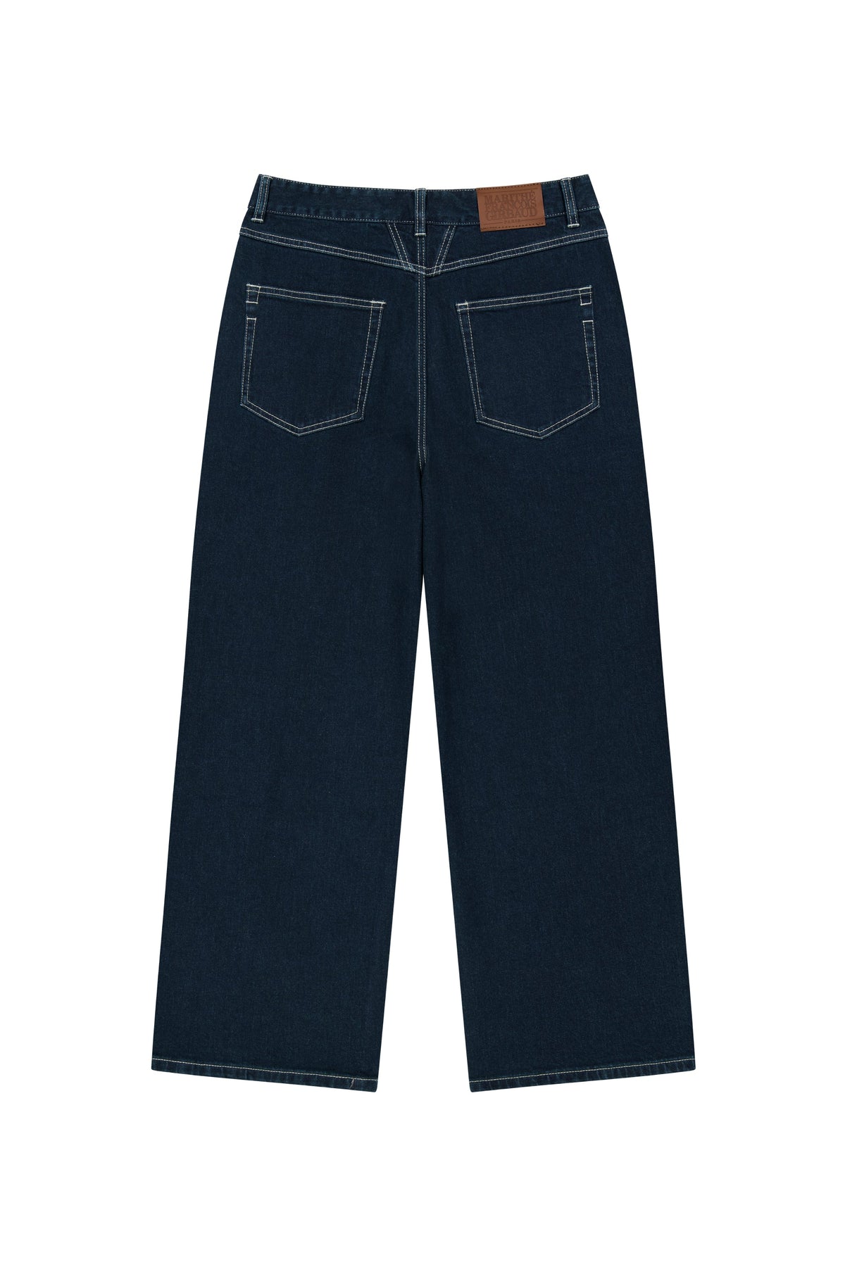 M Low-Waist Wide Denim Pants Dark Blue